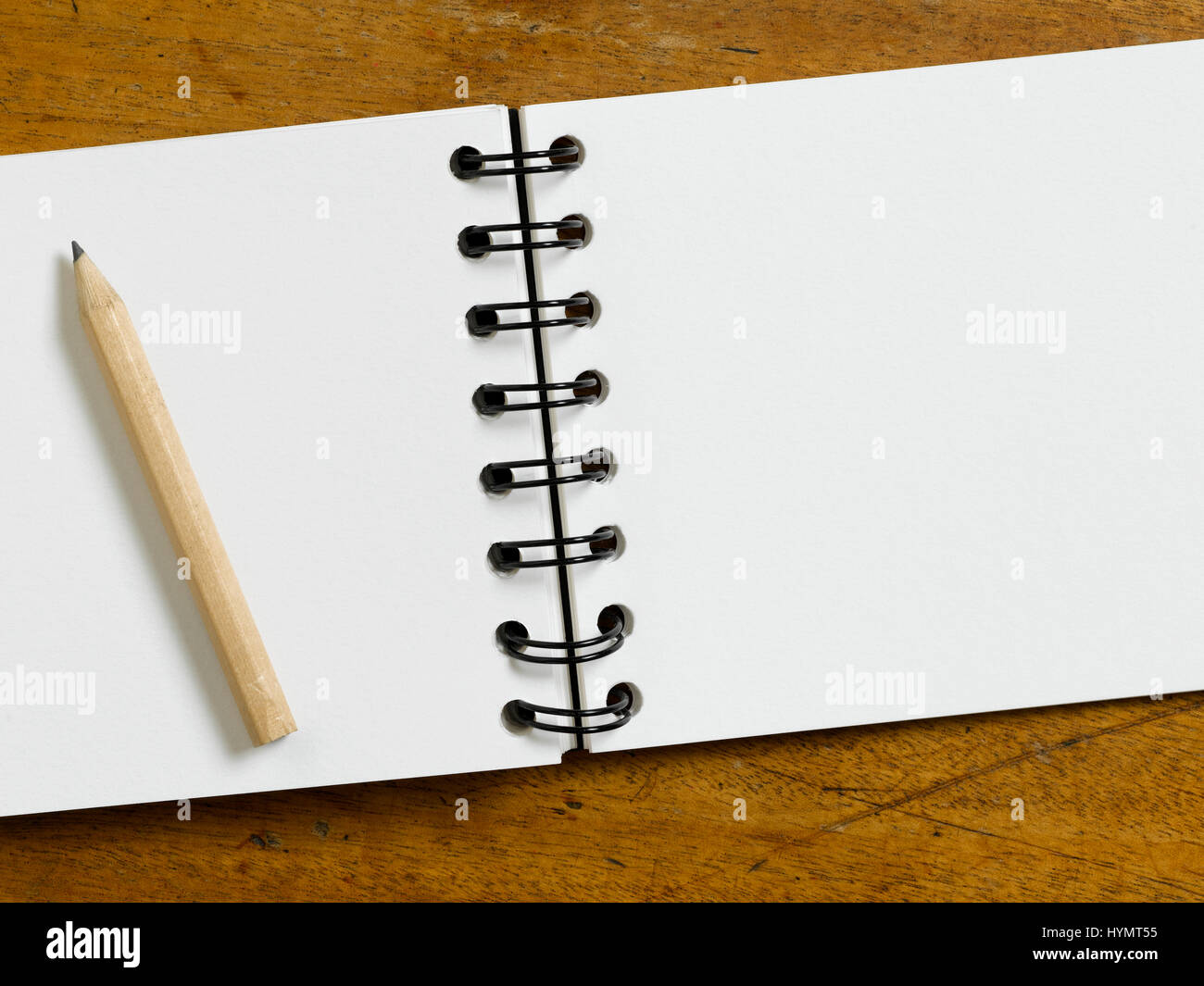 Vintage table top with blank paper Stock Photo