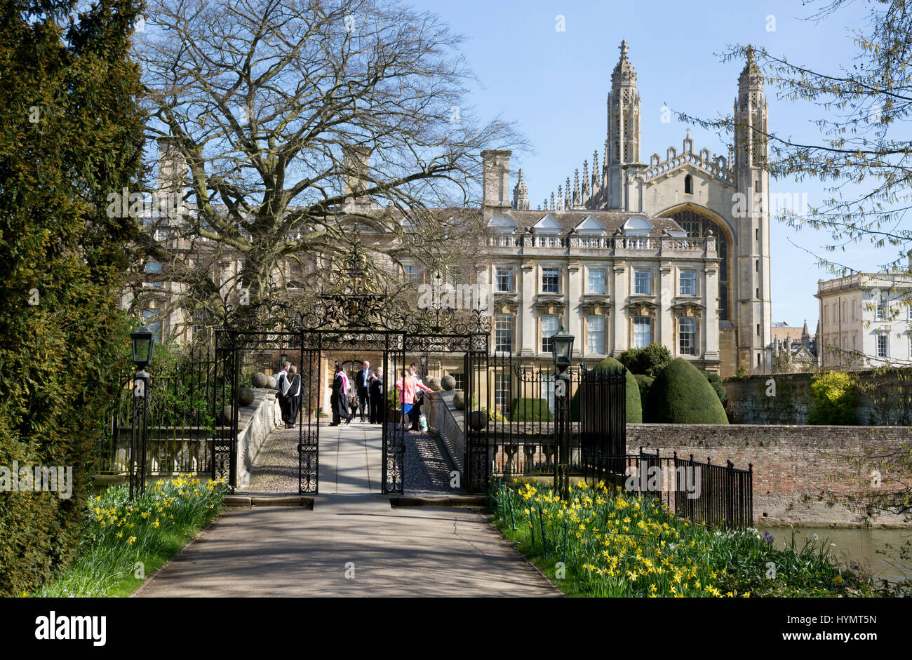 Clare College Cambridge University in spring, Cambridge england Cambridge UK Stock Photo