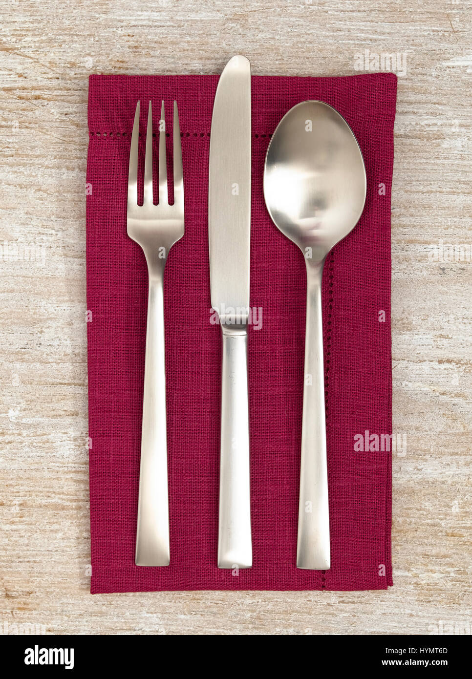 Napkin and cutlery Stock Photo