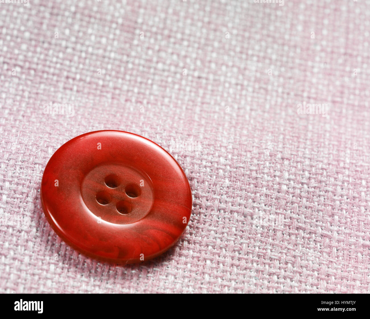 Single Red Button Stock Photo