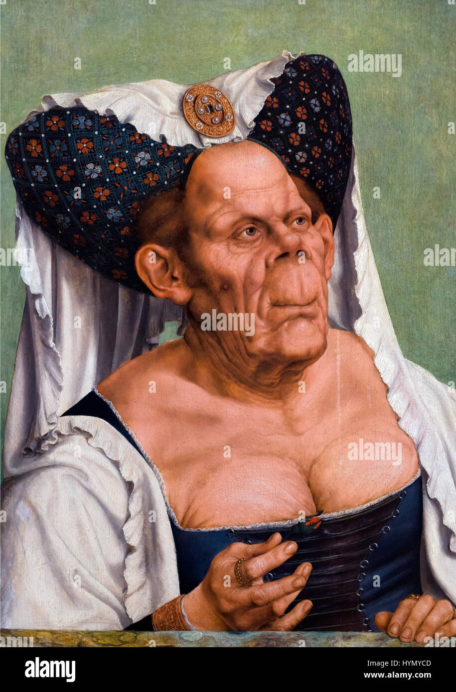 An Old Woman (The Ugly Duchess) by Quentin Matsys (c.1465/6-1530), oil on oak, c.1513. Stock Photo