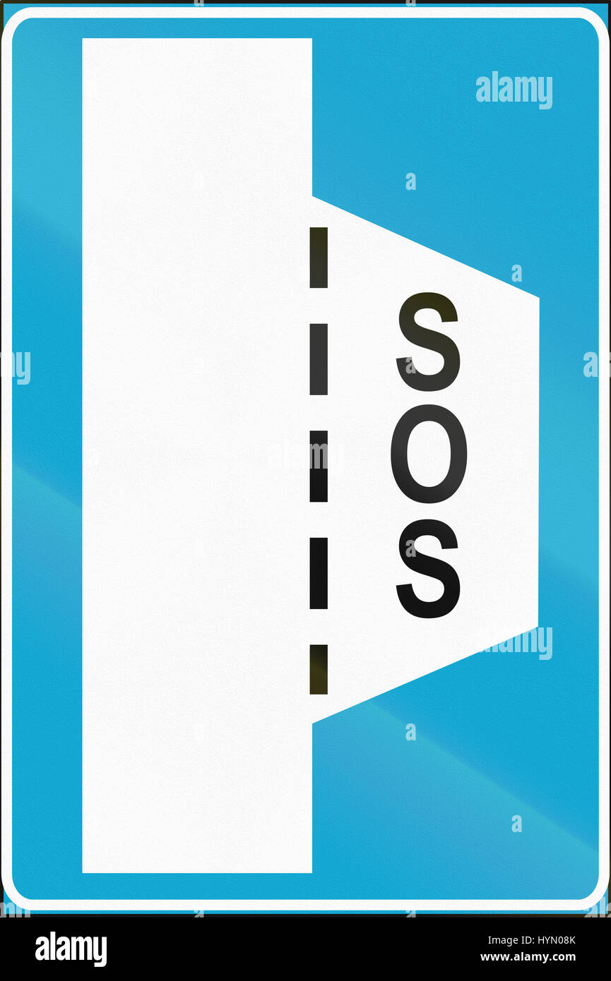 Estonian information road sign - Breakdown bay ahead Stock Photo - Alamy
