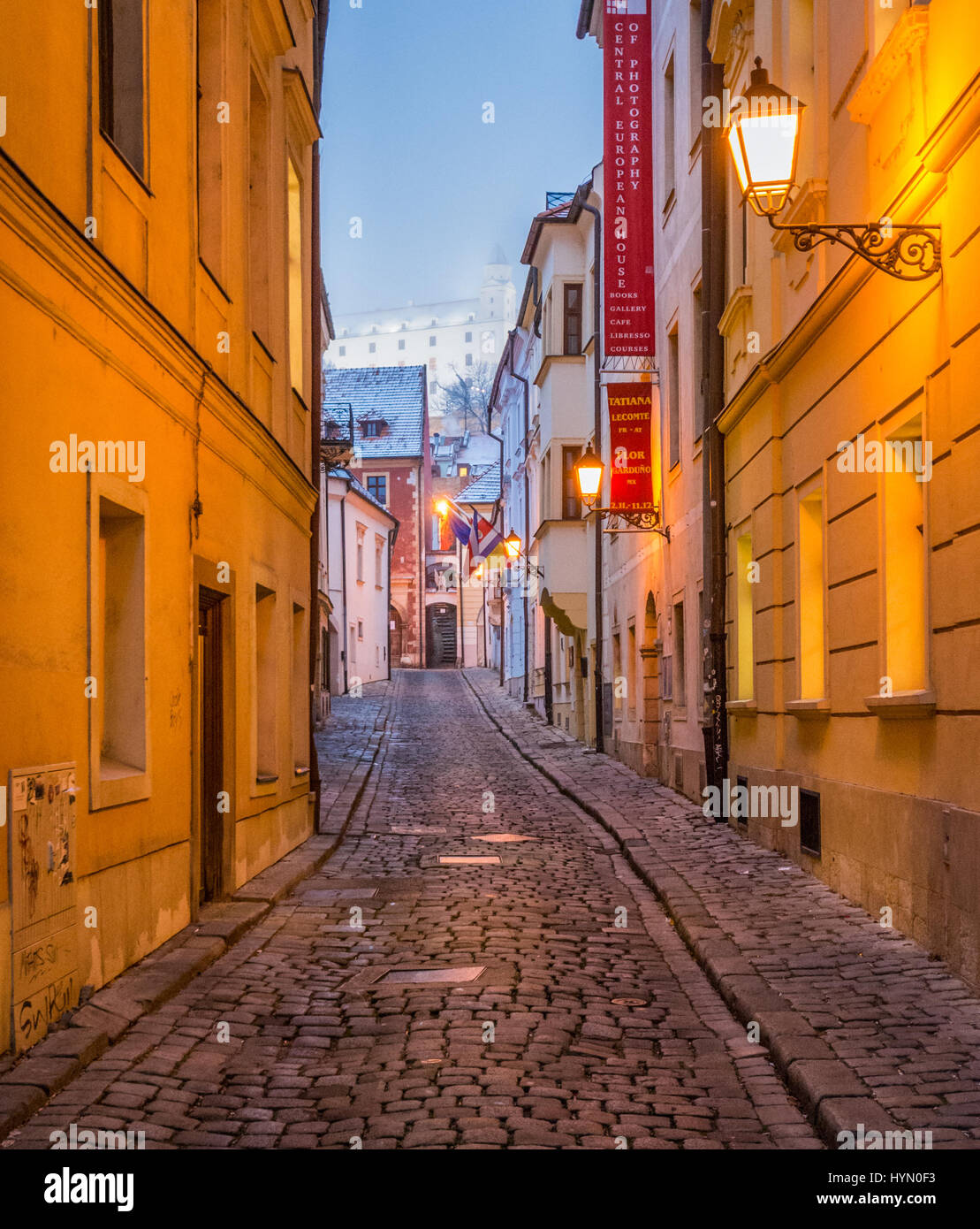 Scenic late afternoon sight in Bratislava, Slovakia Stock Photo
