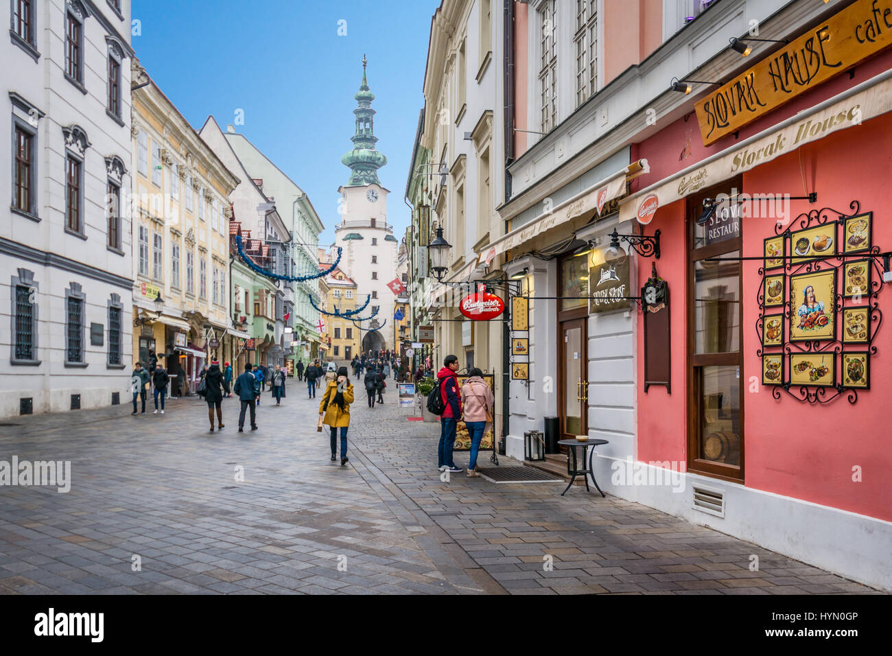 Scenic sight in Bratislava town center, Slovakia Stock Photo
