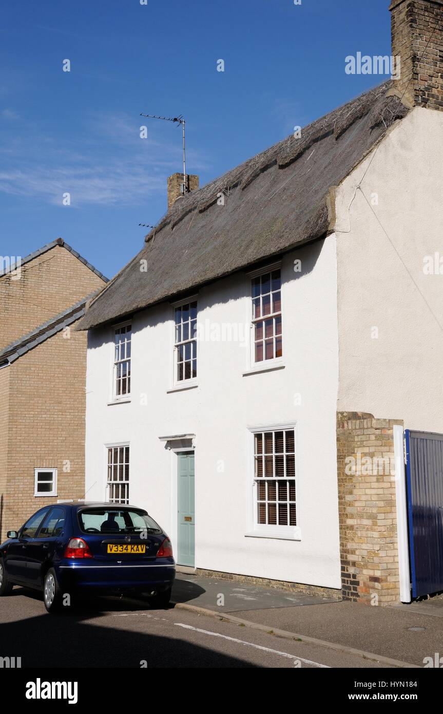 Thatched No 22 London Street, Whittlesey, Cambridgeshire Stock Photo