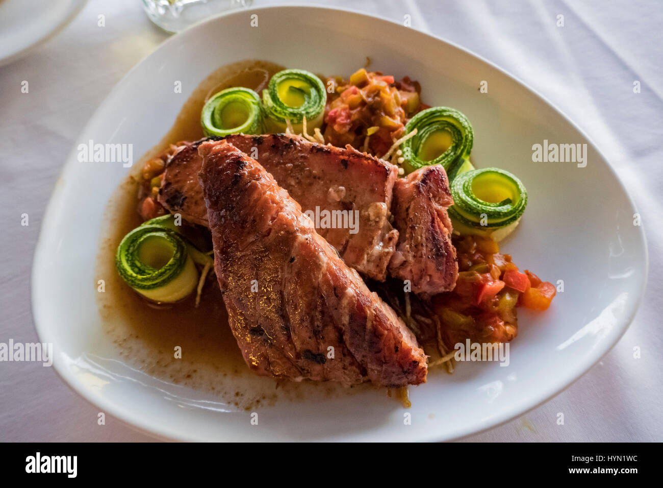Delicious Mexico style fry fish fillet, ate at Mexico City Stock Photo