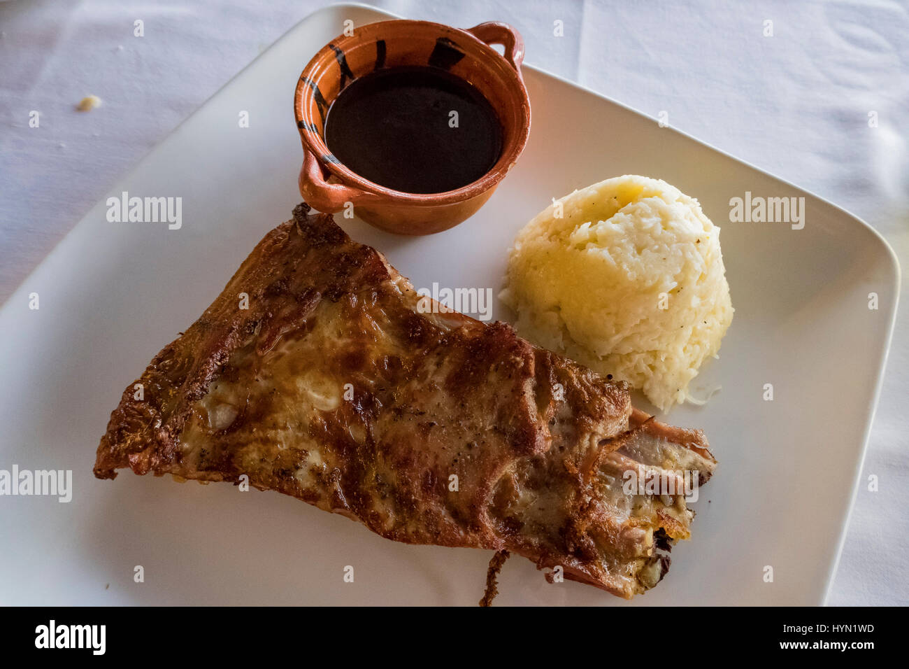 Delicious Mexico style fry lamp chop, ate at Mexico City Stock Photo