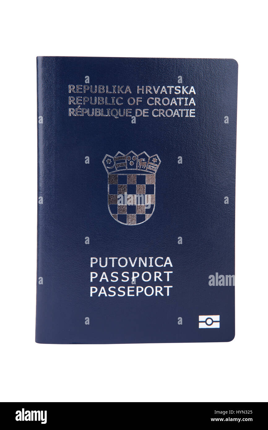 Croatian passport isolated on white Stock Photo