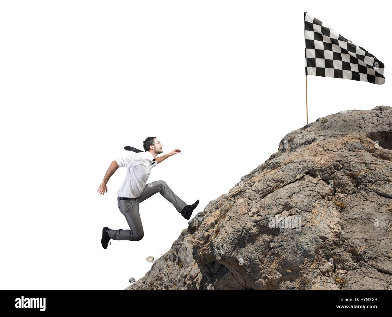 Difficult career and achievement business goal Stock Photo