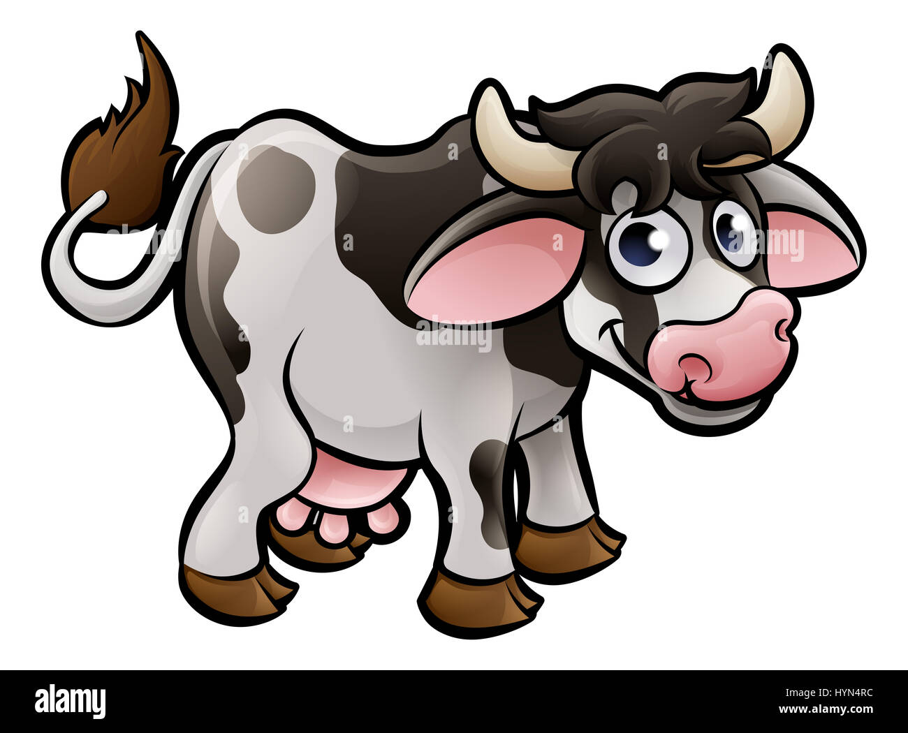 A cow farm animals cartoon character Stock Photo