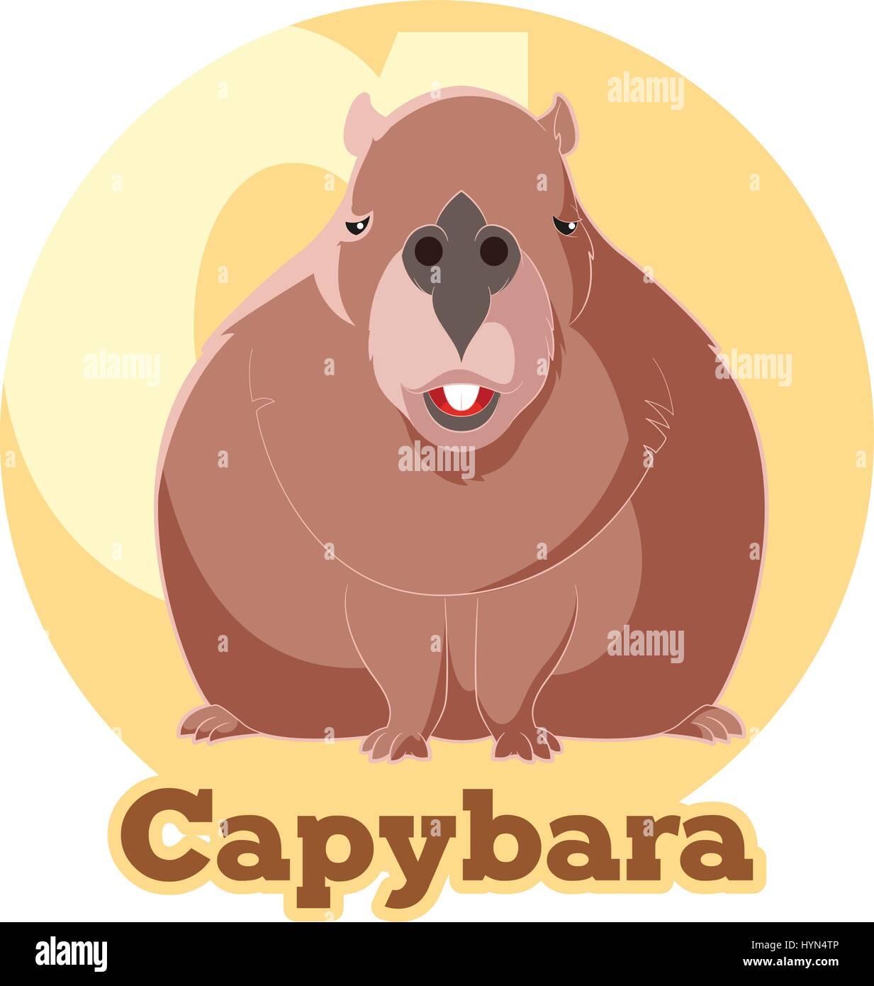 Vector image of the ABC Cartoon Capybara Stock Vector