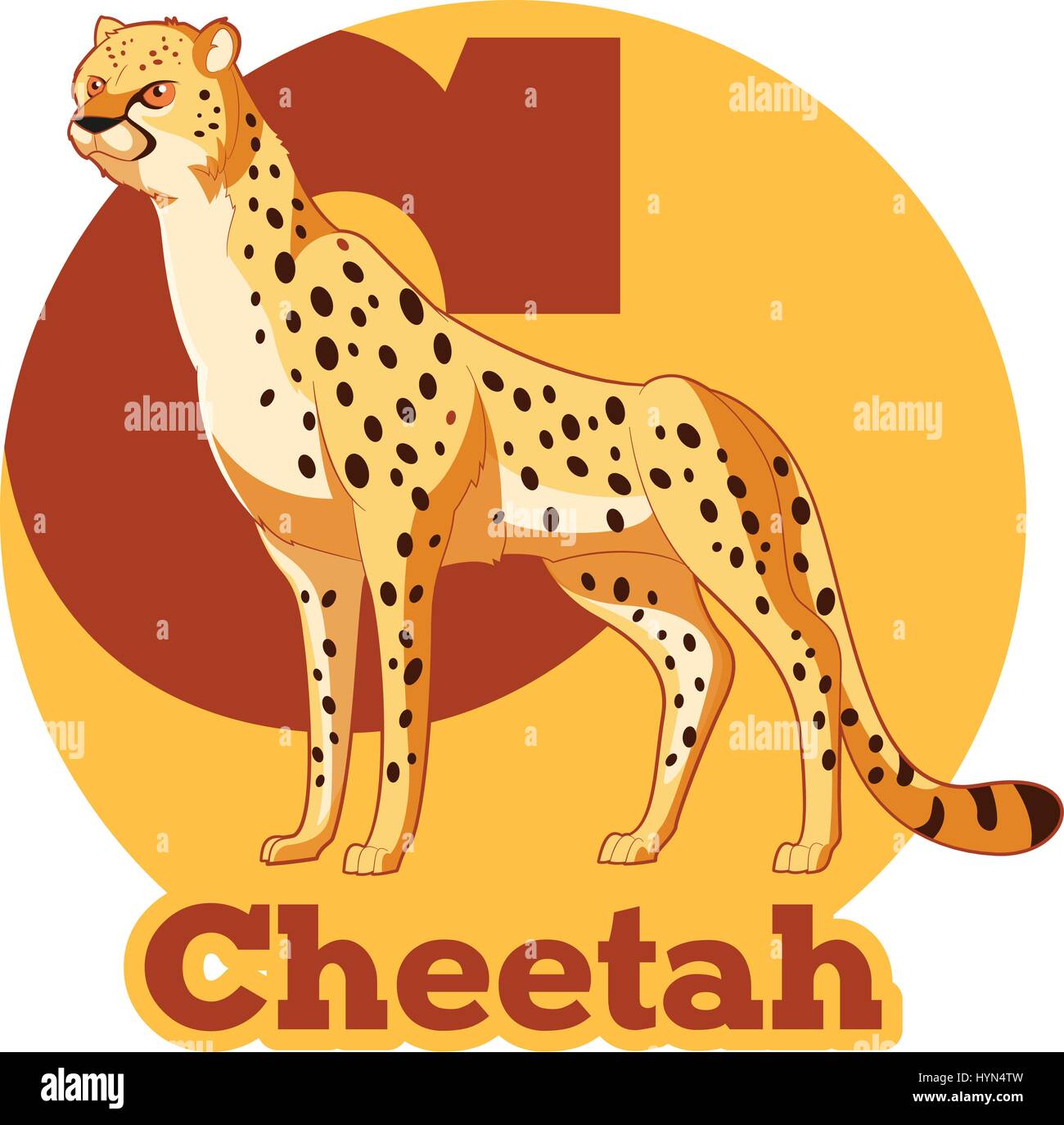 ABC Cartoon Cheetah Stock Vector