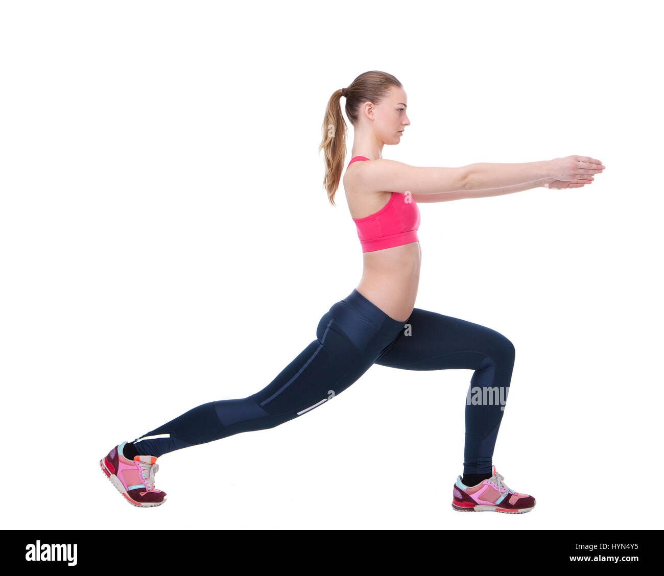 Raised leg stretch athlete Cut Out Stock Images & Pictures - Alamy