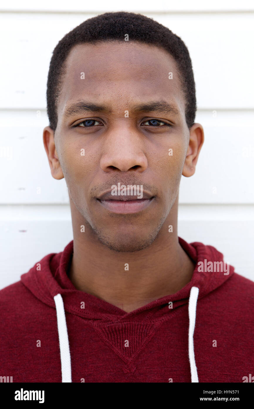 Close up face portrait of a young african man Stock Photo Alamy