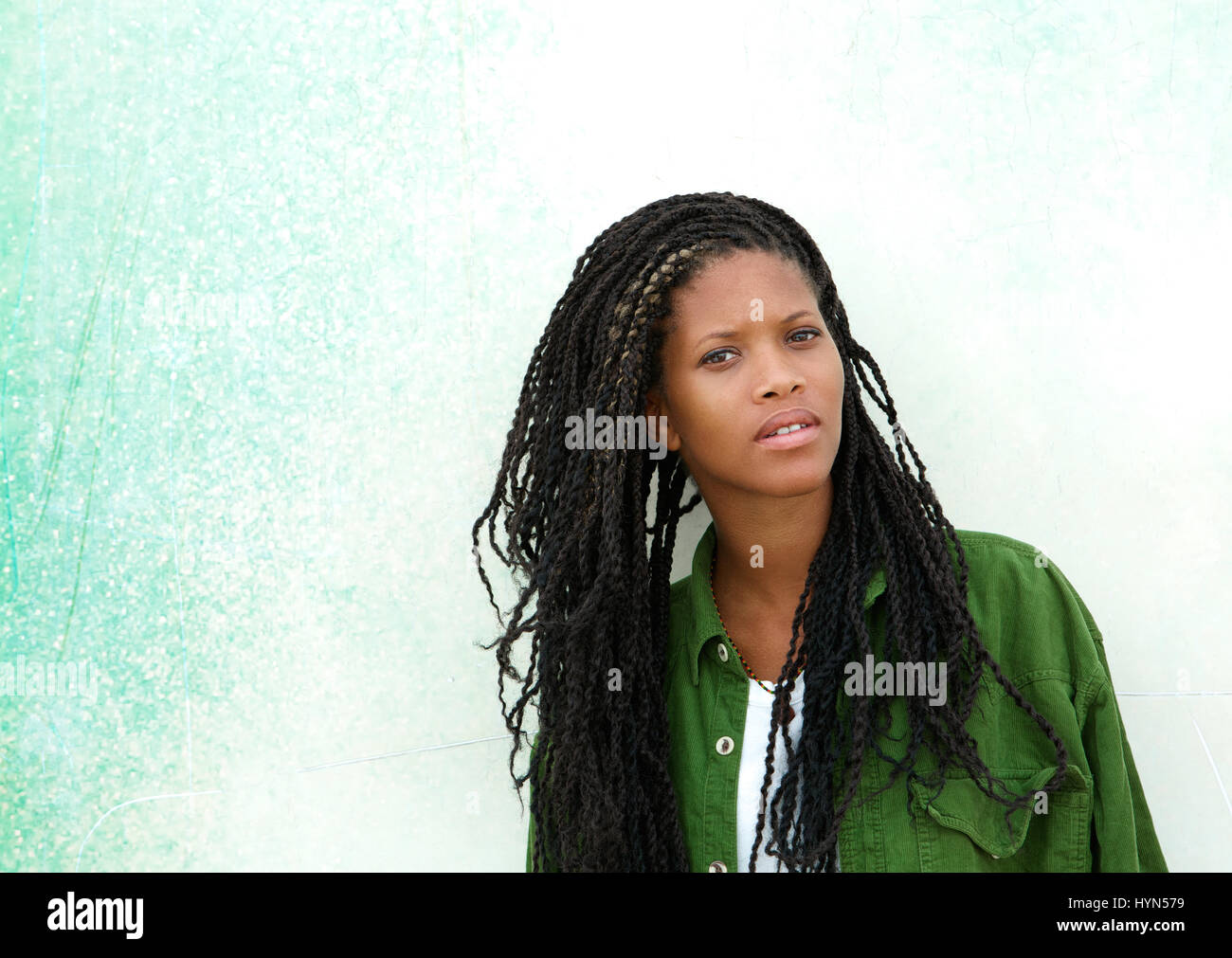 Close up portrait of a beautiful young african american woman Stock ...