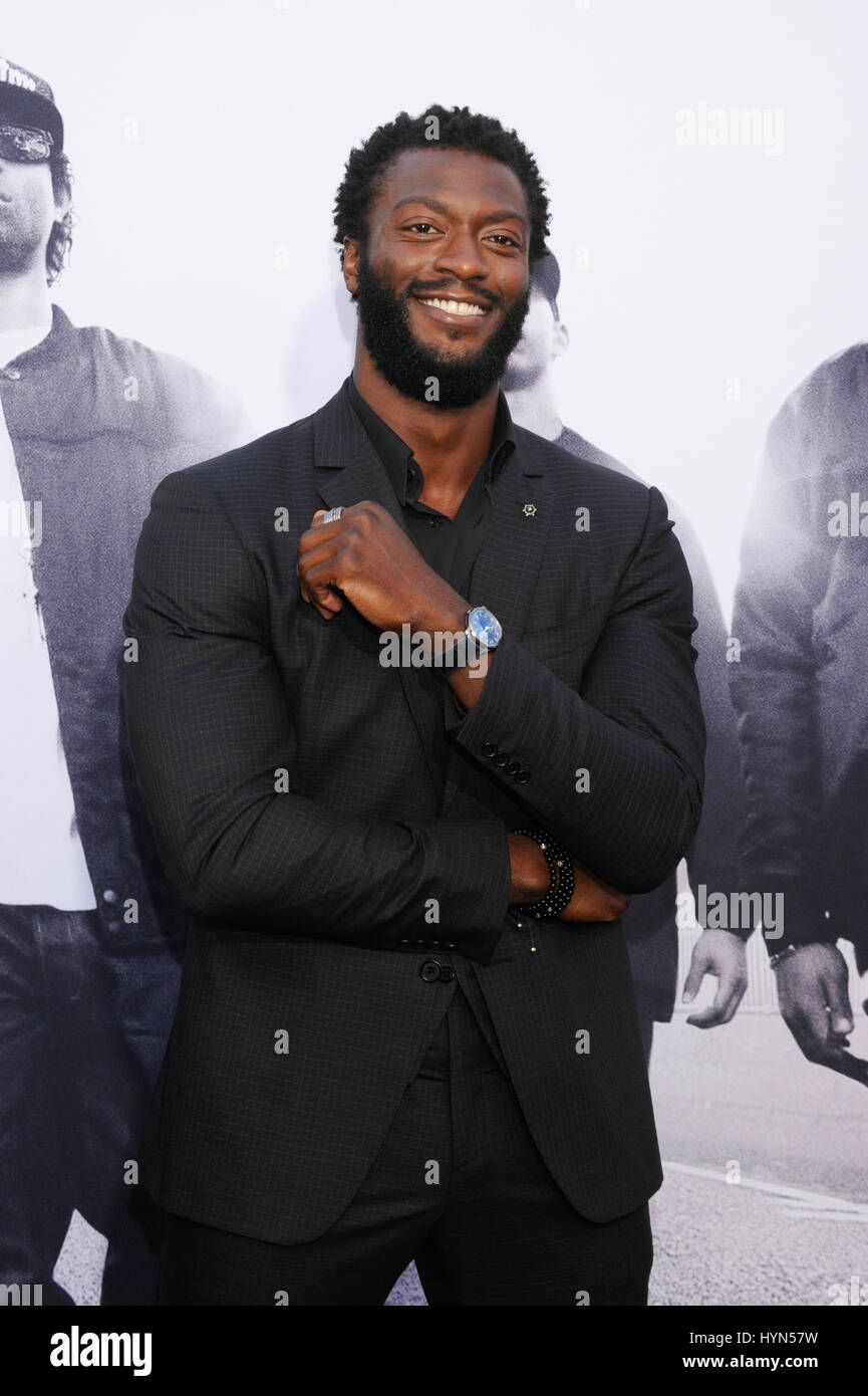 Aldis Hodge attends the Straight Outta Compton world premiere at L.A