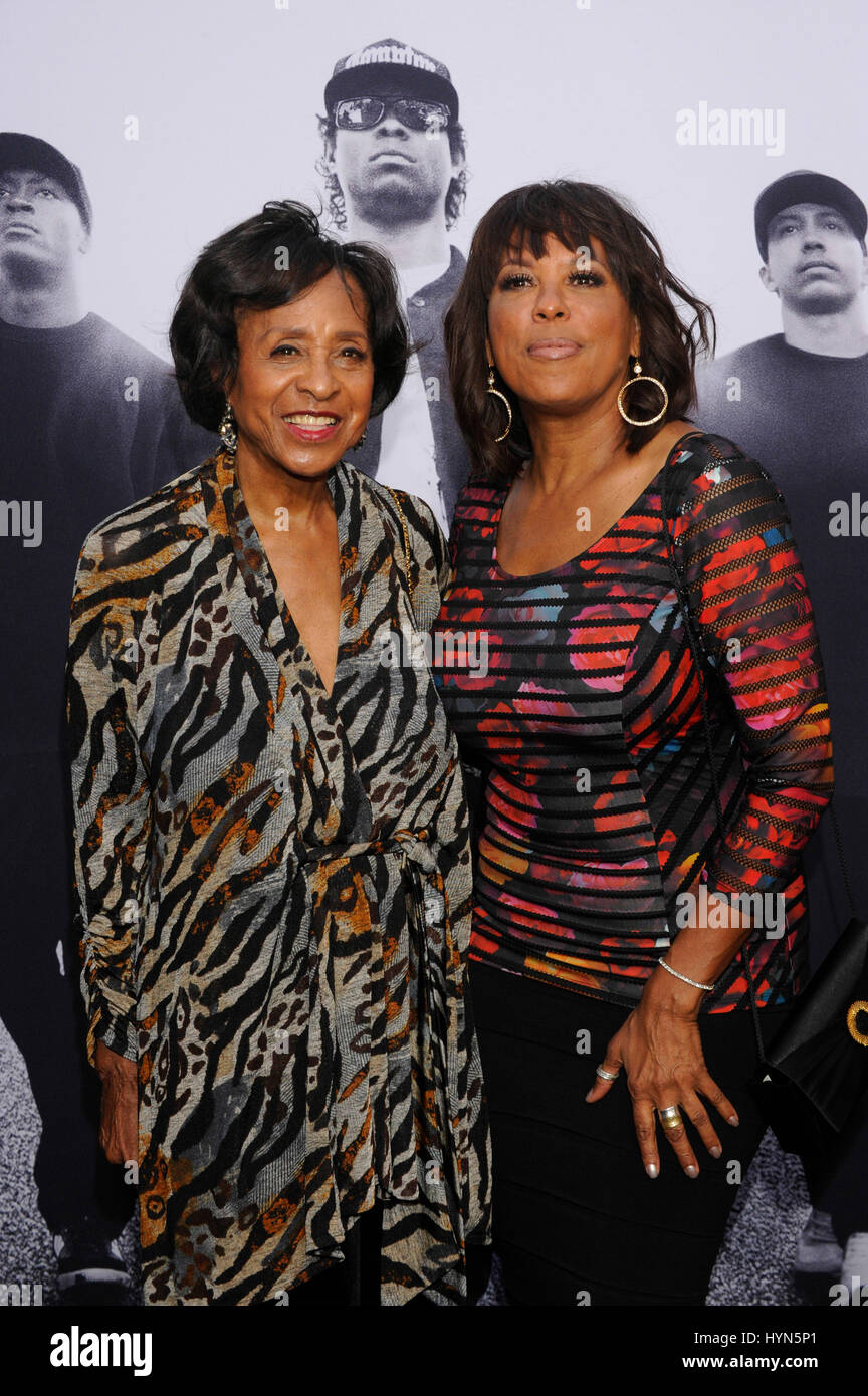 Marla Gibbs (l) and Angeles Gibbs attends the Straight Outta Compton