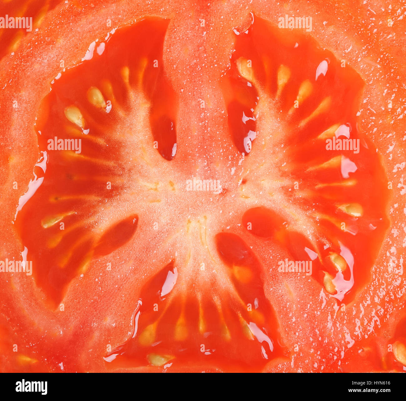 Slice of tomato as background Stock Photo