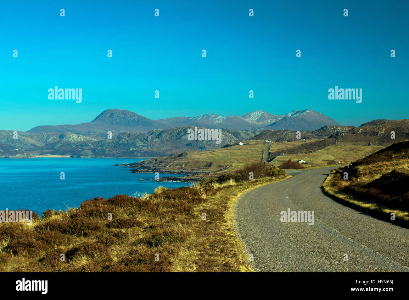 Gruinard Bay, Sail Mhor and An Teallach on the North West 500, Ross &  Cromarty, Northwest Highlands Stock Photo - Alamy
