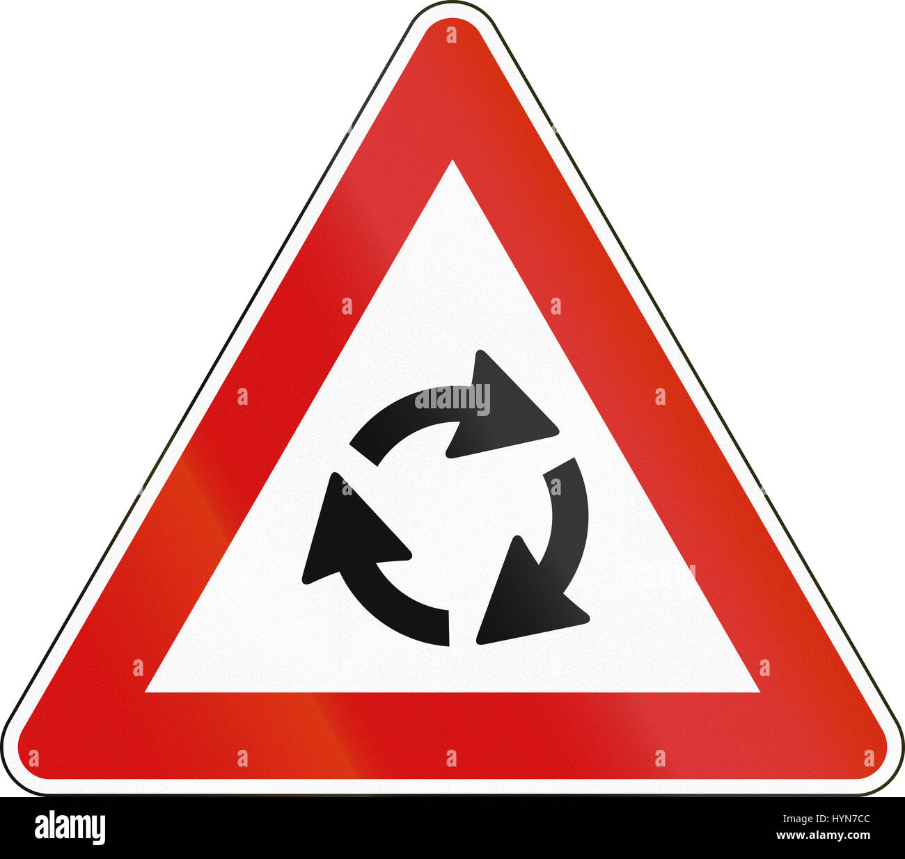 Road sign used in Malta Intersection with roundabout Stock Photo Alamy