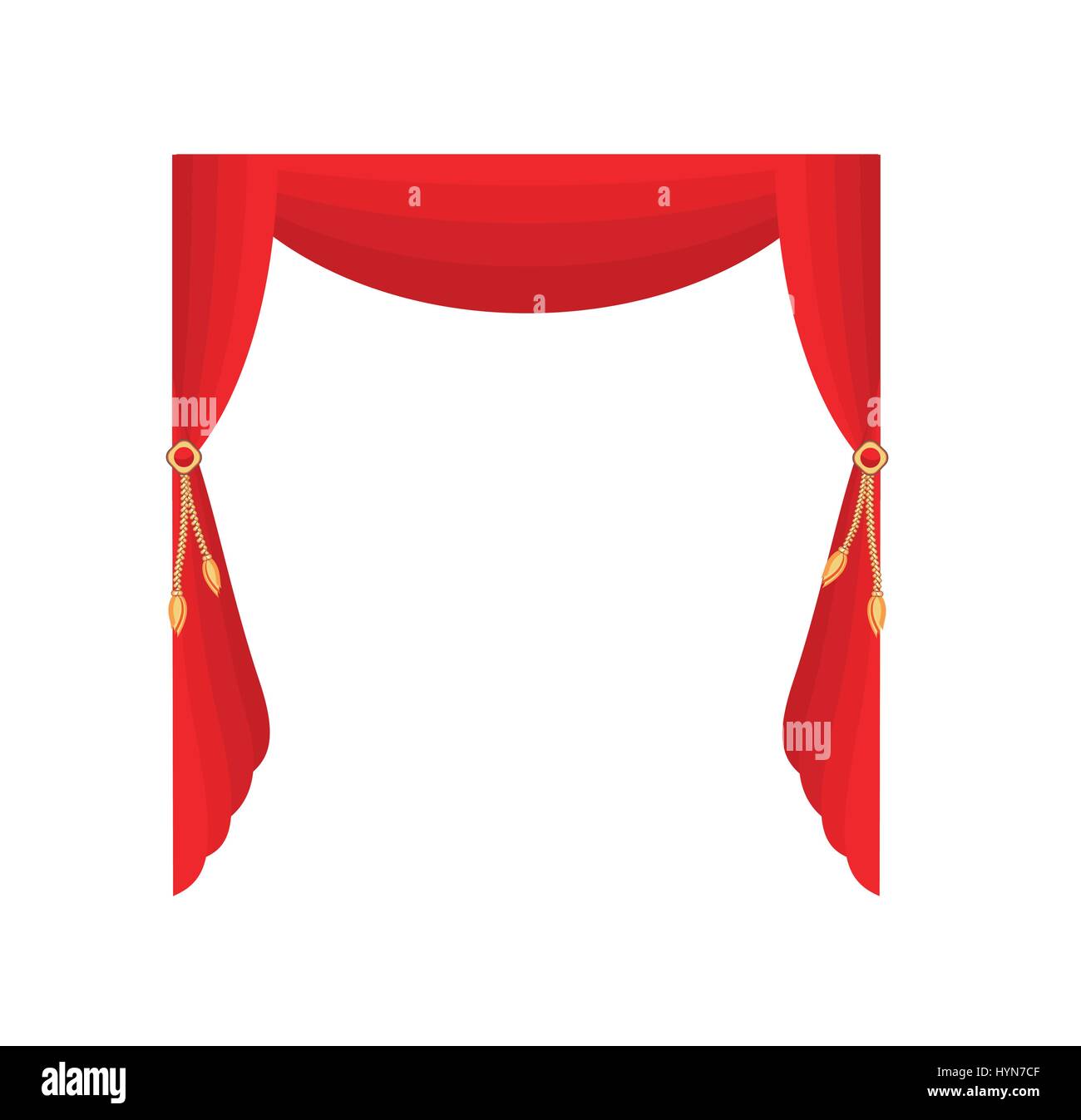 Red velvet vector flat curtain Stock Vector