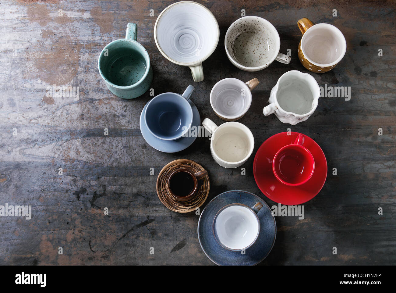 Empty colorful plates collection Stock Photo - Alamy