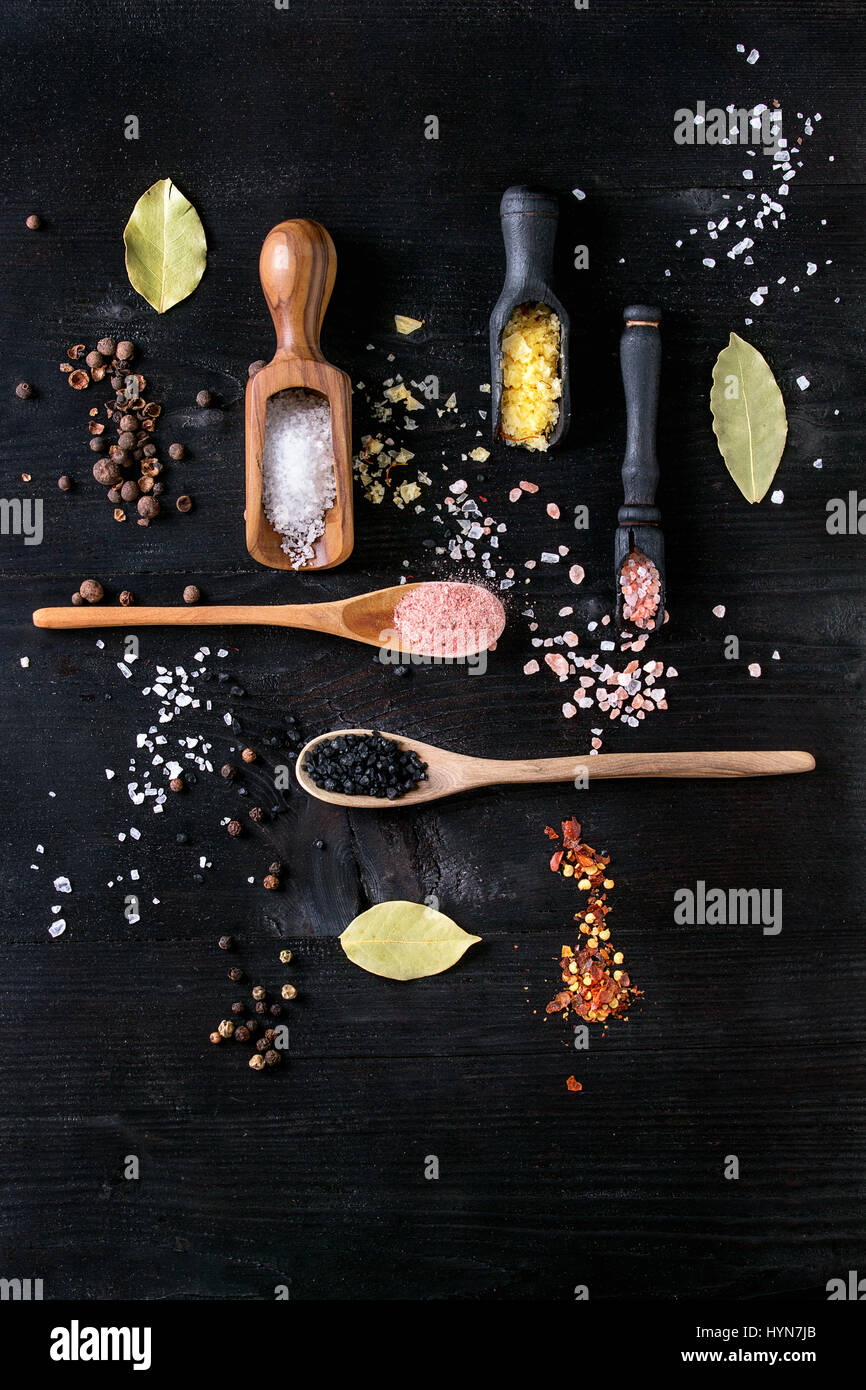 Variety of colorful salt Stock Photo