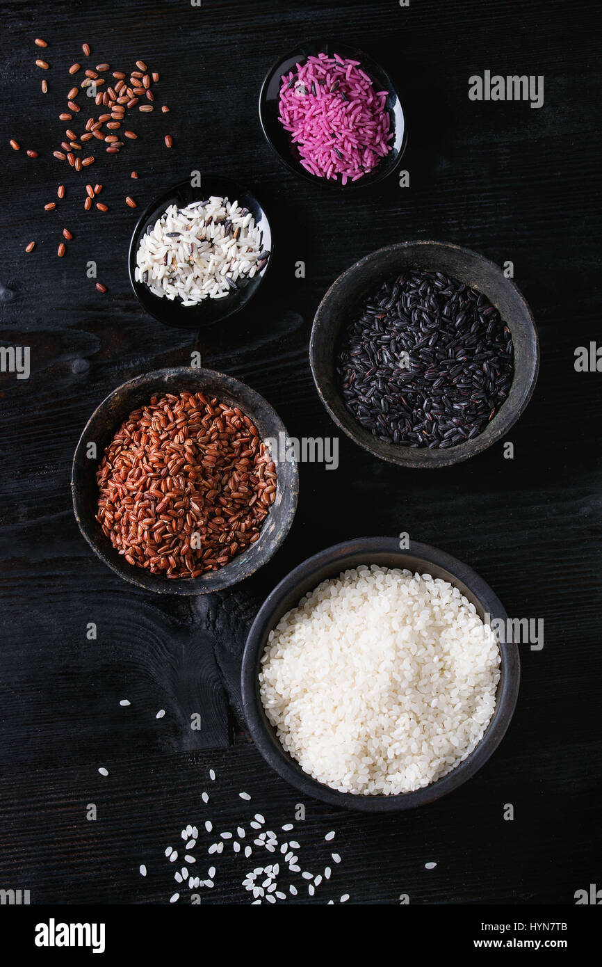 Collection various rice types hi-res stock photography and images - Alamy