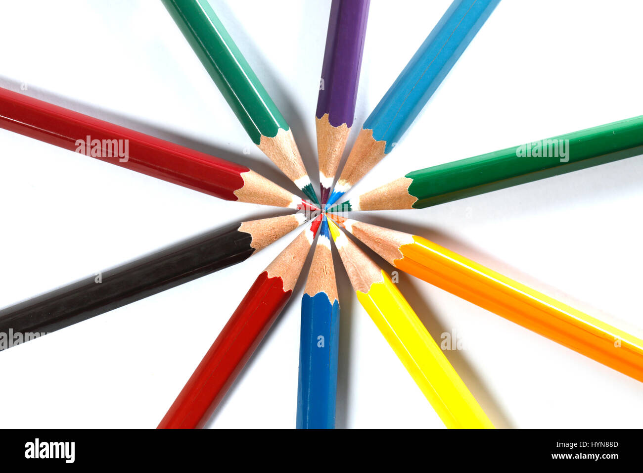 Color pencils isolated on white background Stock Photo - Alamy