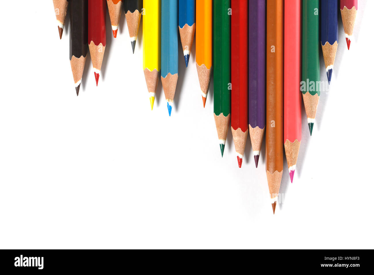 Color pencils isolated on white background Stock Photo - Alamy