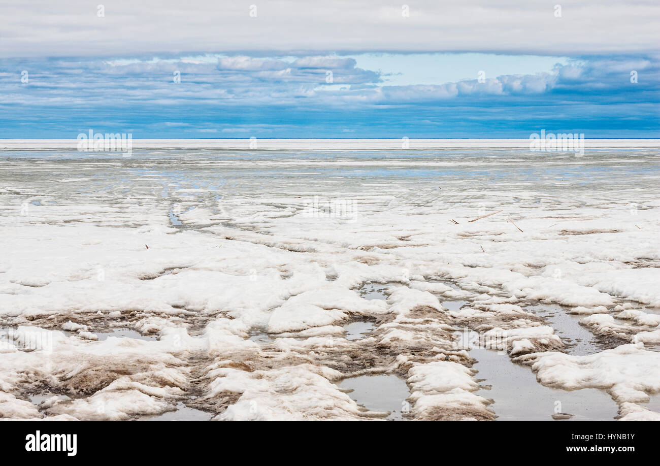 Frozen Winnipeg lake Stock Photo