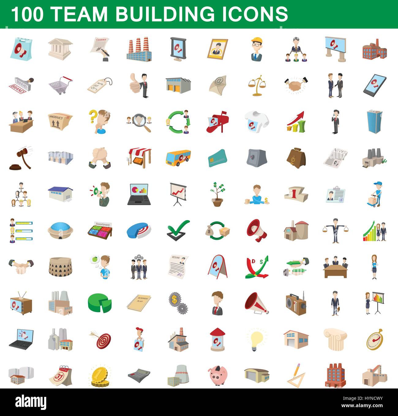 100 team building icons set, cartoon style Stock Vector Image & Art - Alamy