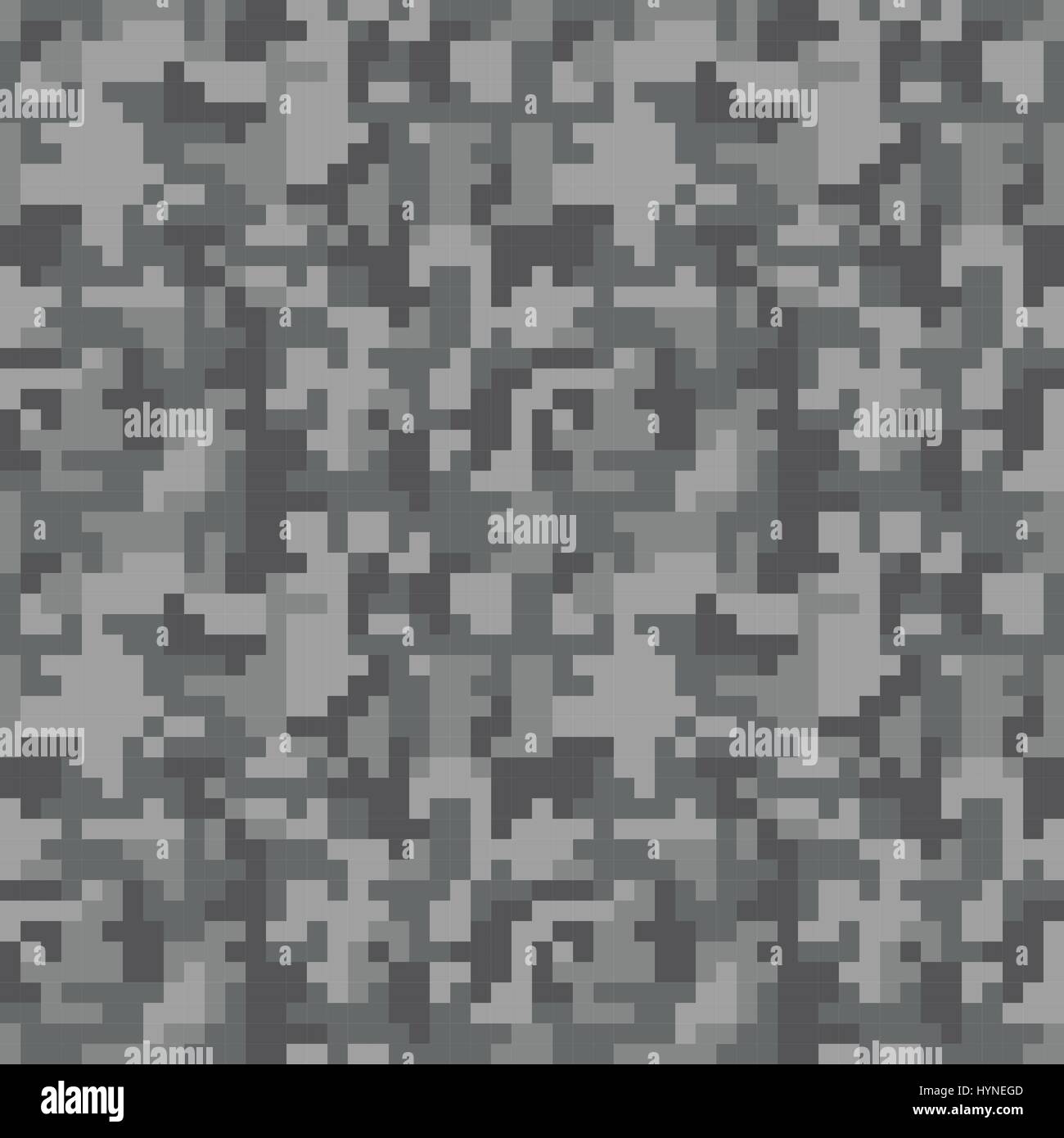 Pixel camo seamless pattern. Grey urban camouflage Stock Vector