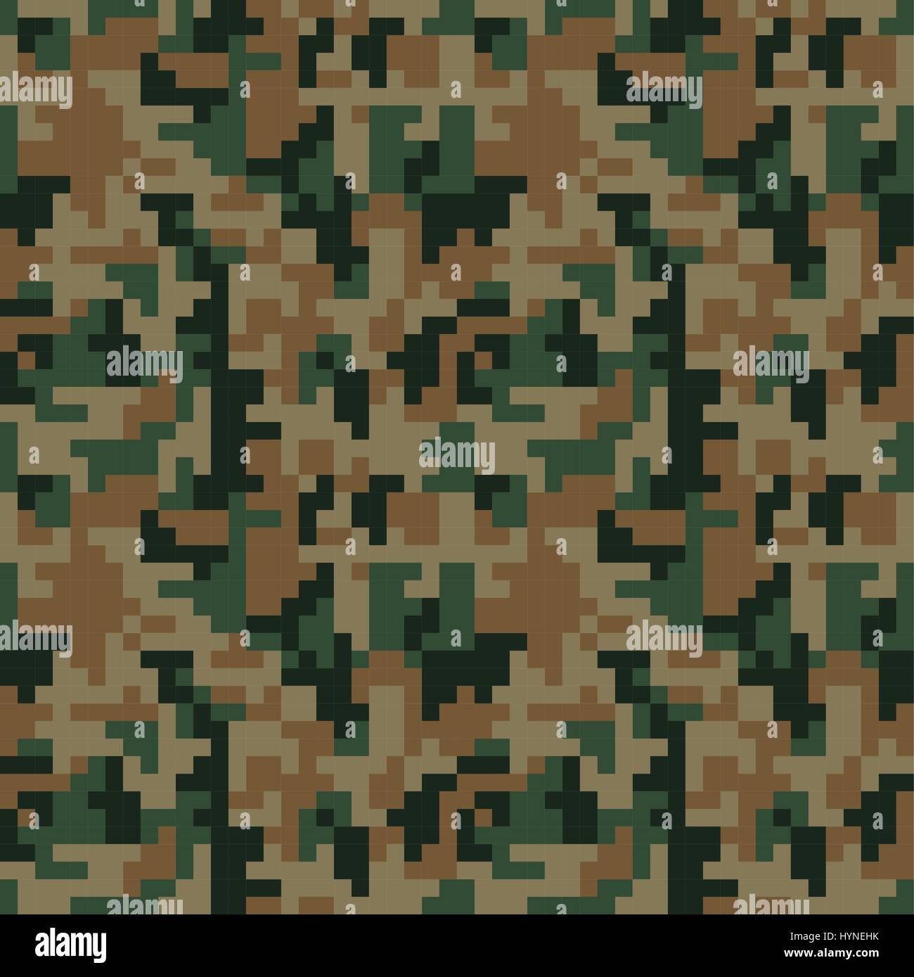 Pixel camo seamless pattern. Green forest camouflage Stock Vector Image ...