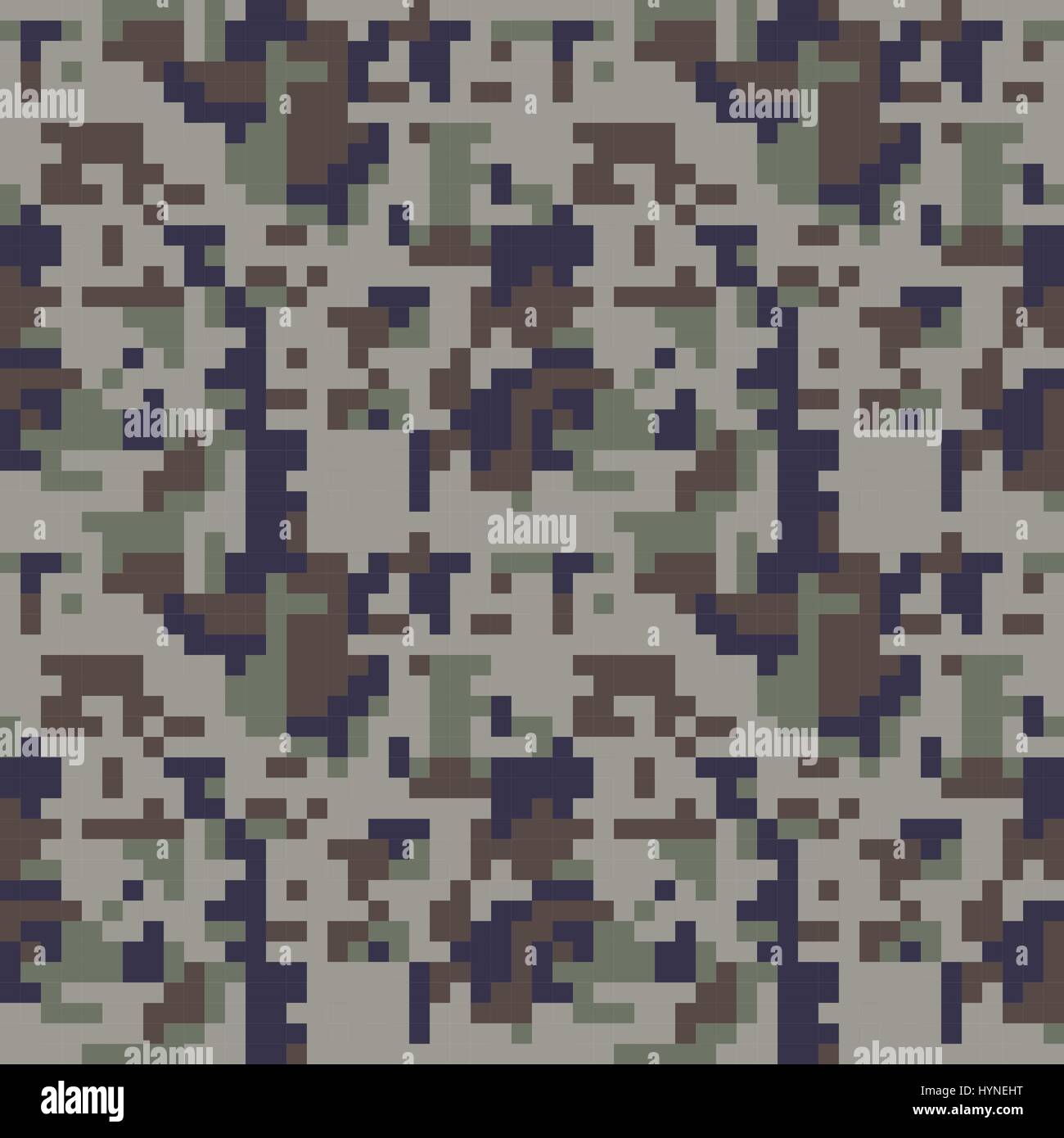 Pixel camo seamless pattern. Blue camouflage Stock Vector