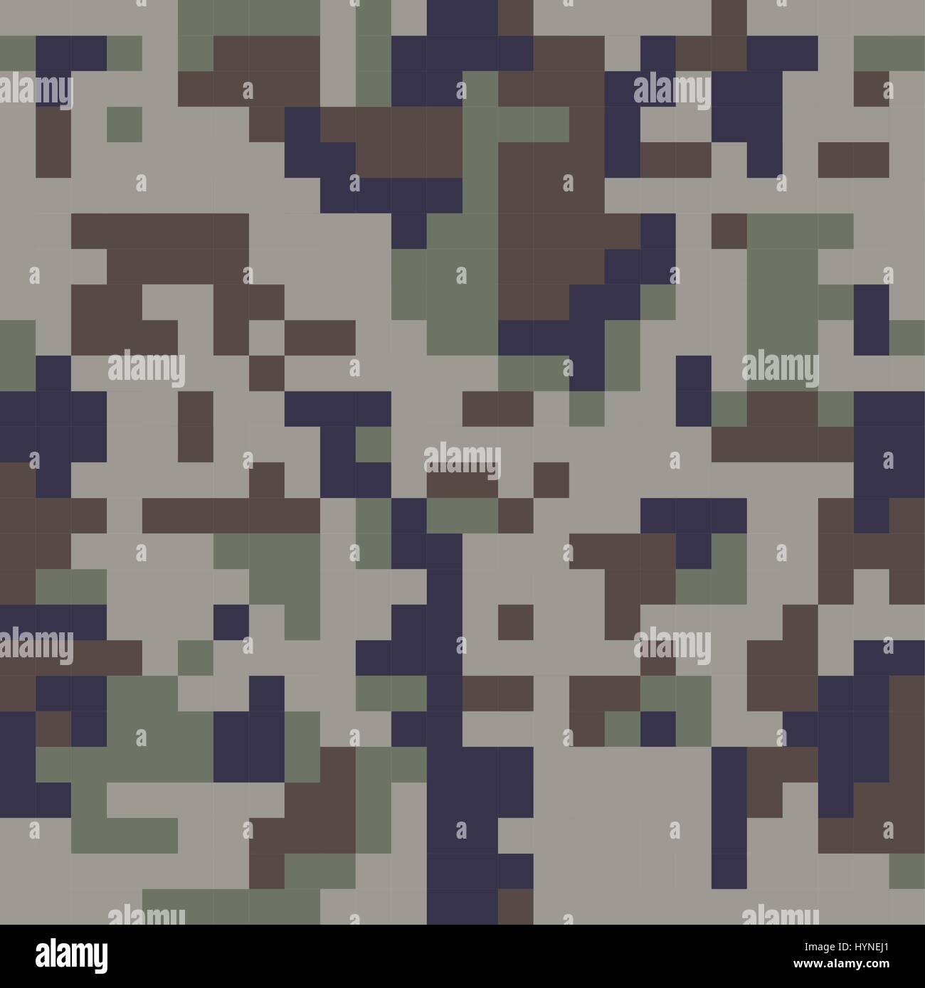 Pixel camo seamless pattern. Blue camouflage Stock Vector