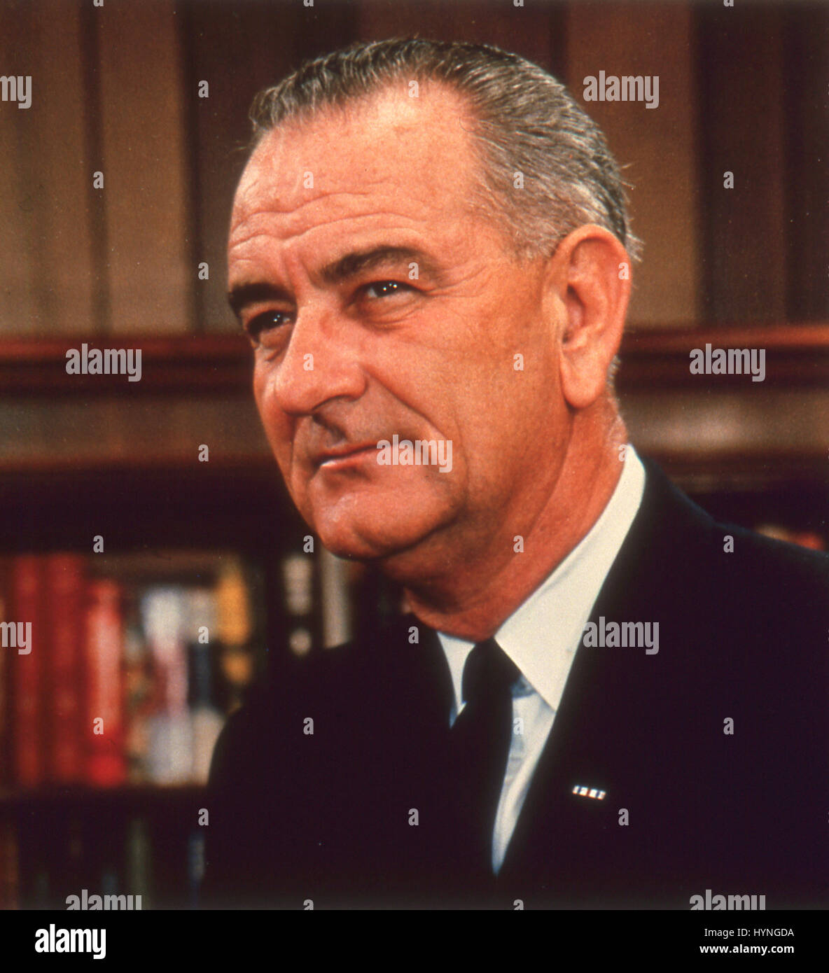 Portrait of then-Vice-President Lyndon B. Johnson. Washington, DC, July 25, 1963. Stock Photo