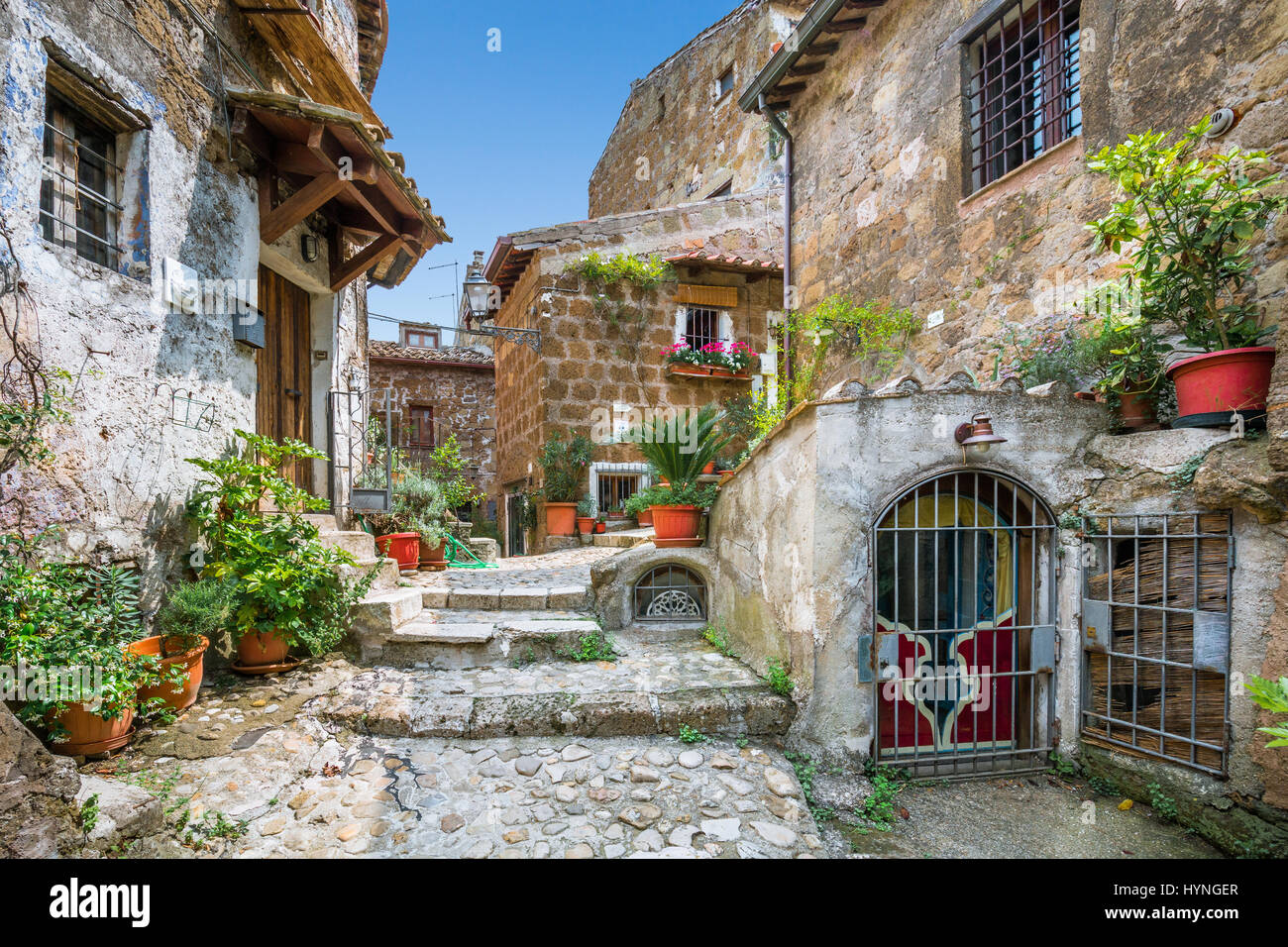 Scenic sight in Calcata, Viterbo Province, Lazio, Italy Stock Photo