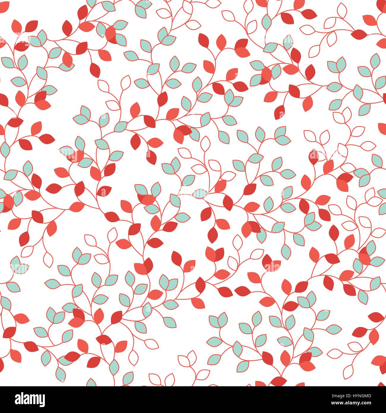 Cute seamless pattern with leaf branches Stock Vector