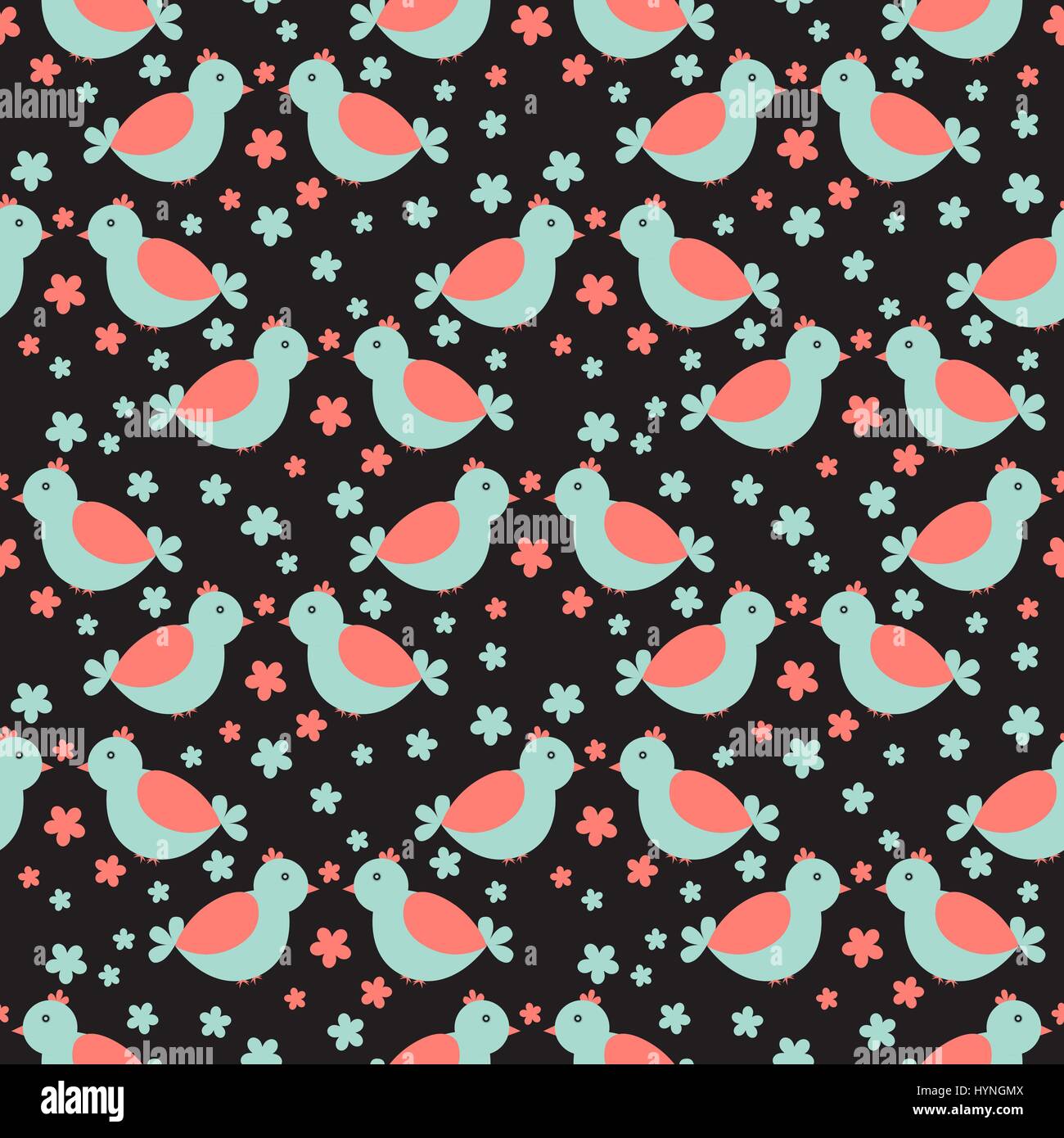 Seamless pattern with cute birds Stock Vector Image & Art - Alamy