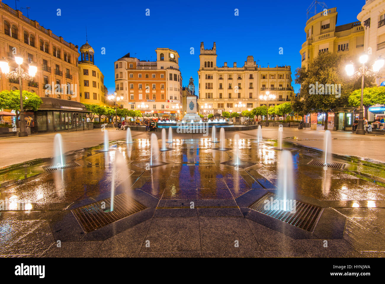 Plaza de las Tendillas in Cordoba, Spain illuminated at evening Stock ...
