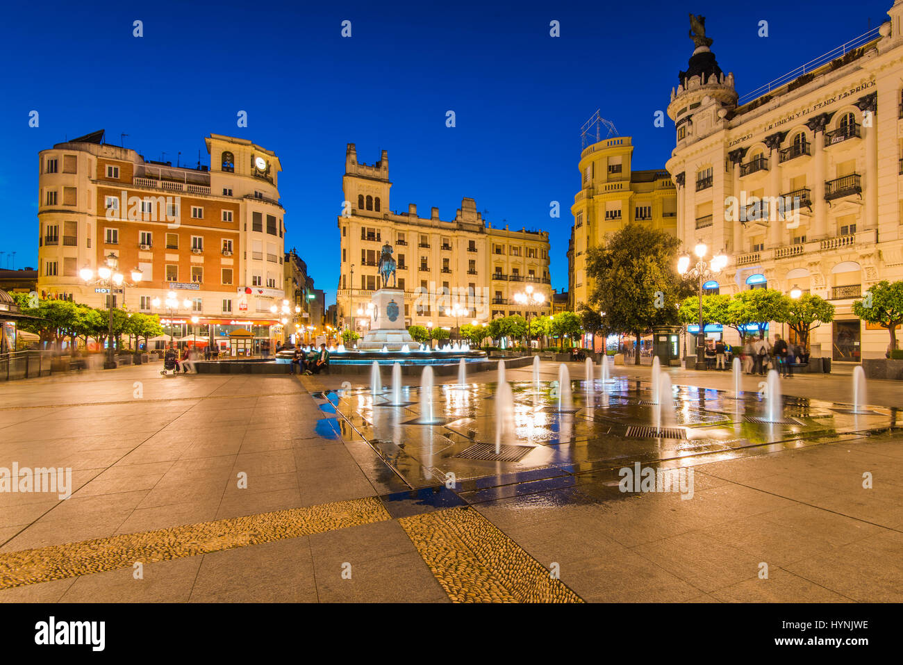 Plaza de las Tendillas in Cordoba, Spain illuminated at evening Stock ...