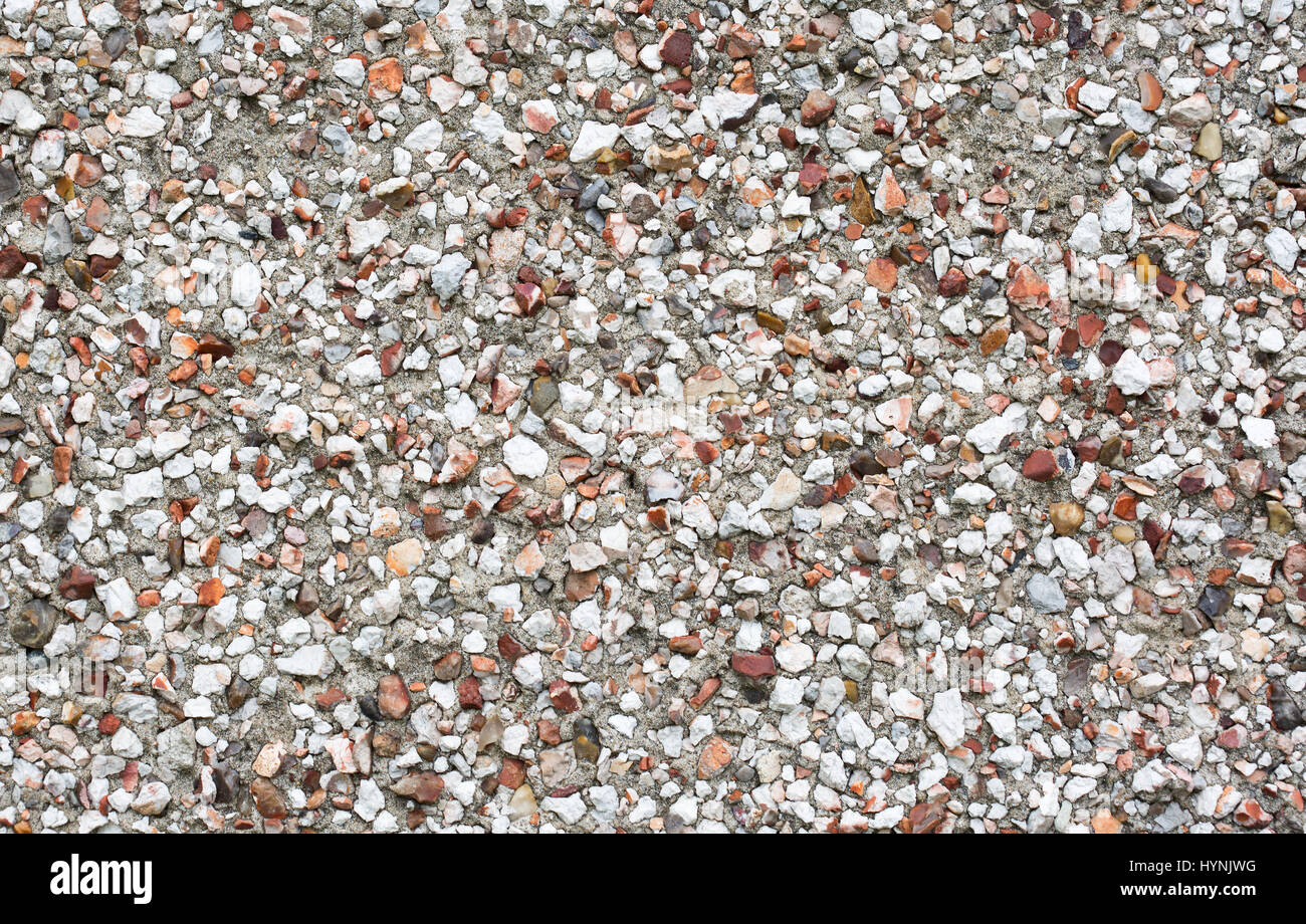 Close up pebbledash wall Stock Photo