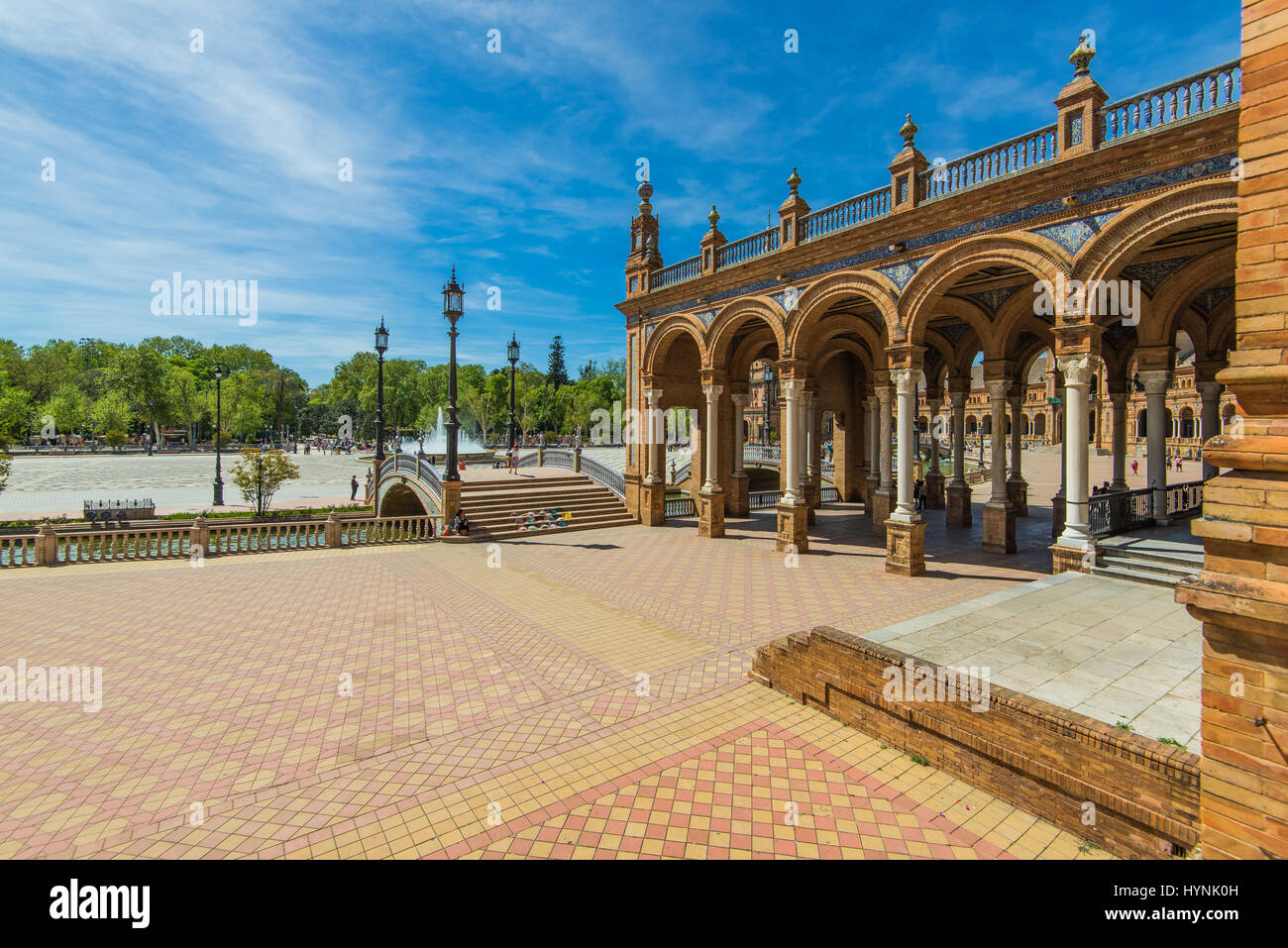 Plaza de Espana in Sevilla, Spain most famous and beautiful touristic place to visit. Stock Photo