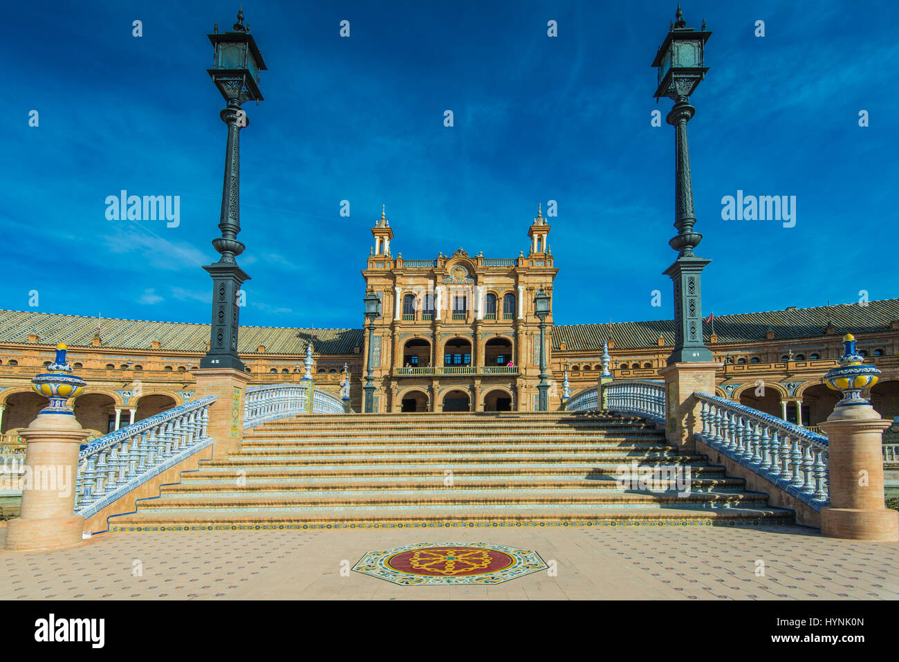 Plaza de Espana in Sevilla, Spain most famous and beautiful touristic place to visit. Stock Photo