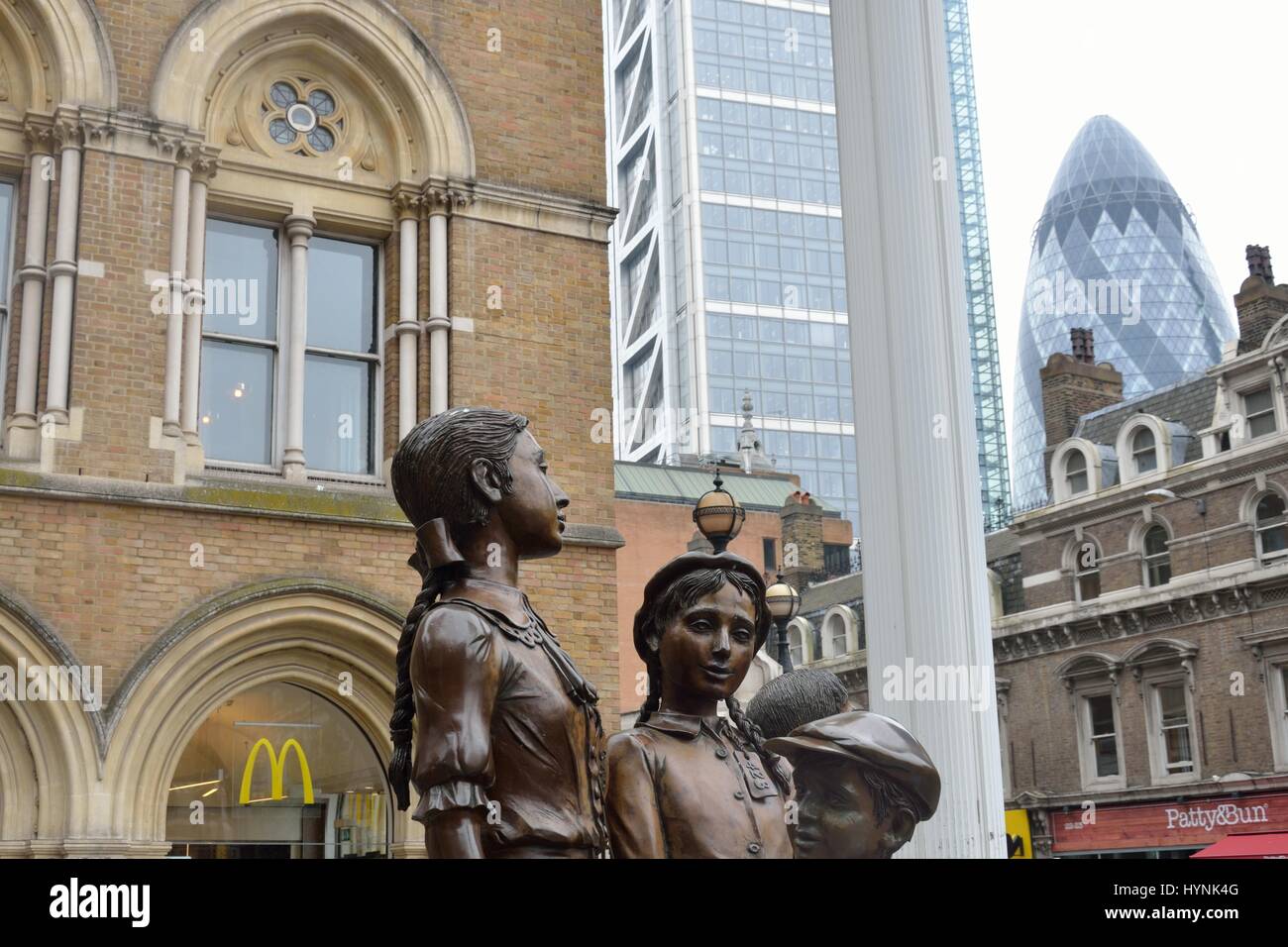 LIVERPOOL ST LONDON UK 16 September 2014: memorial in hope square with ...