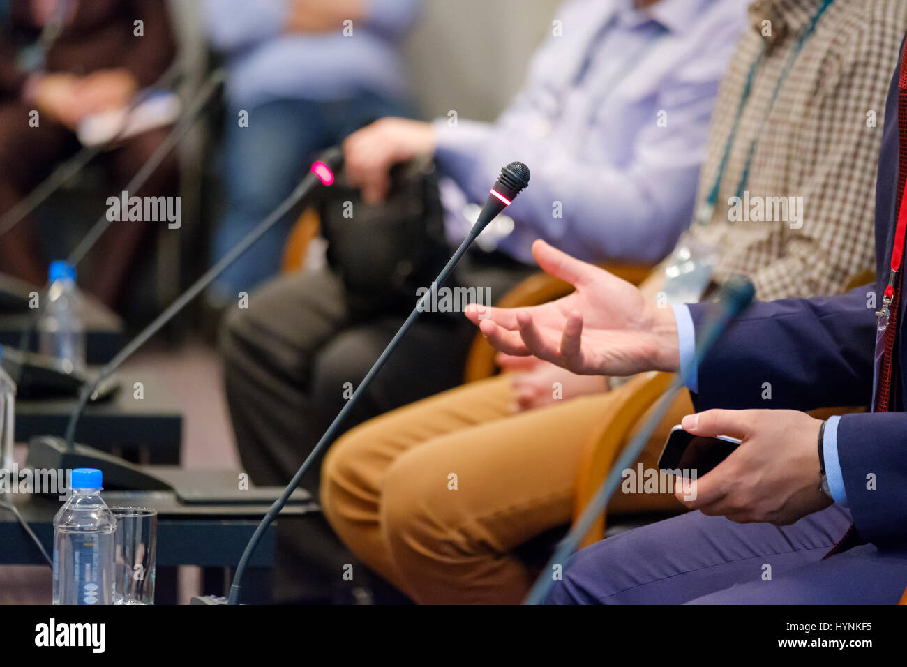 Speaker at a business conference Stock Photo