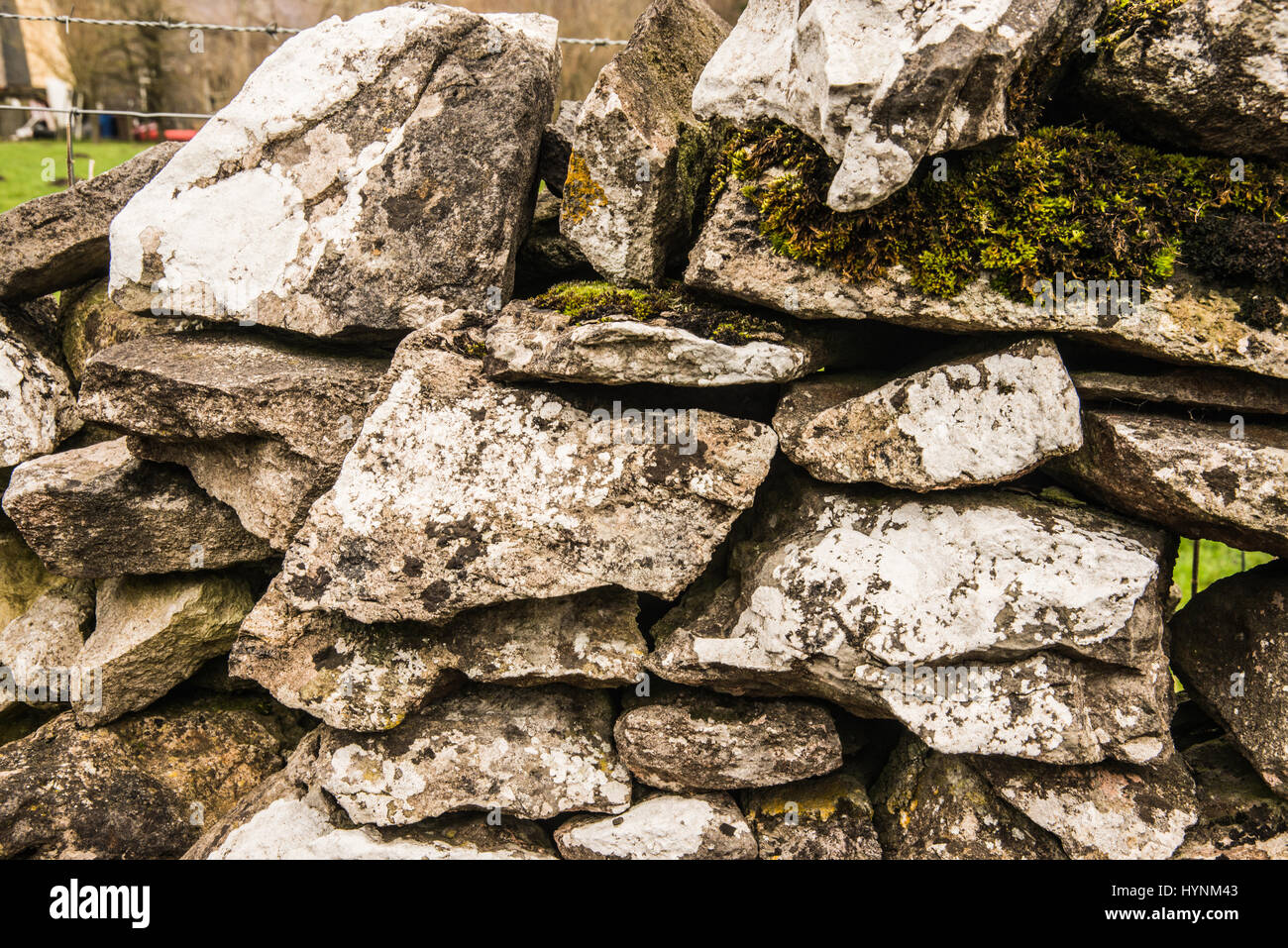 old dry stone walling Derbyshire Ray Boswell Stock Photo