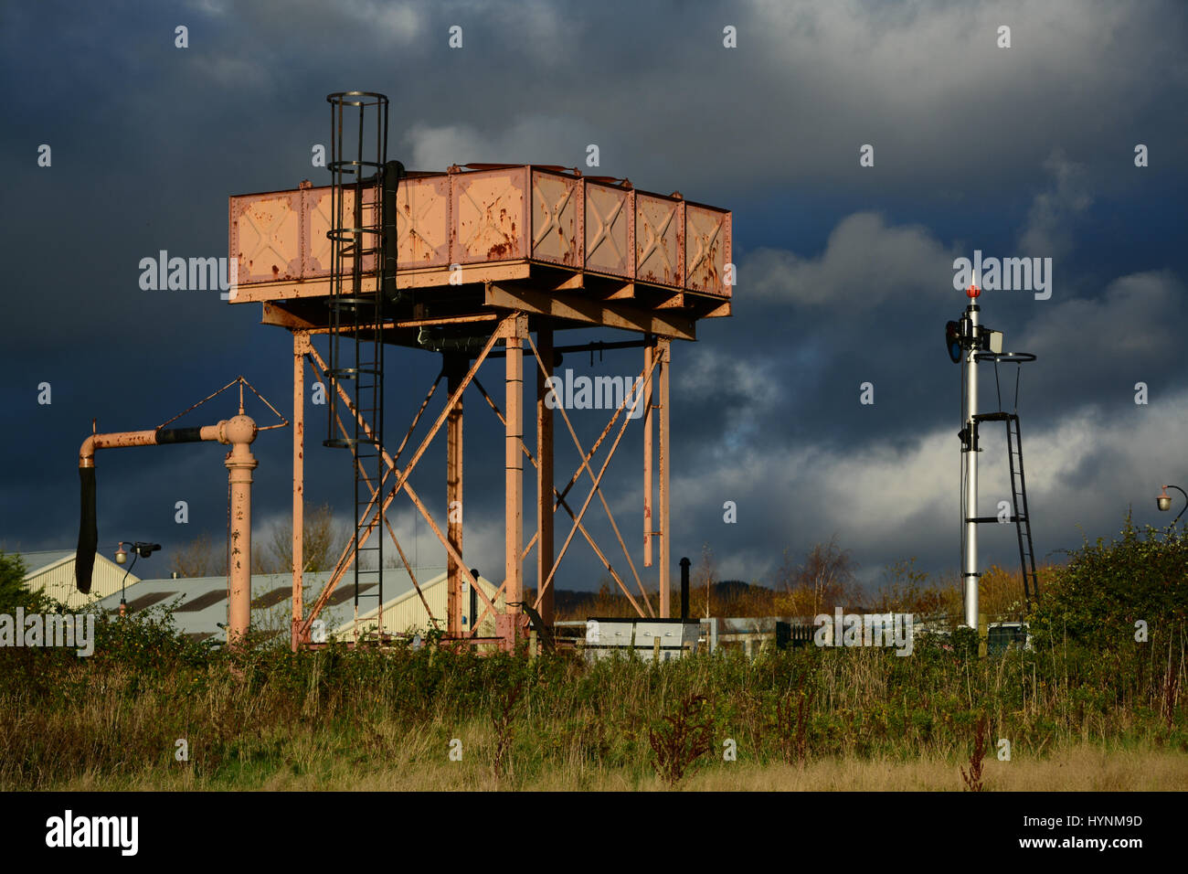 The Old Water Tank At Bishops Lydeard Railway Station, UK Stock Photo