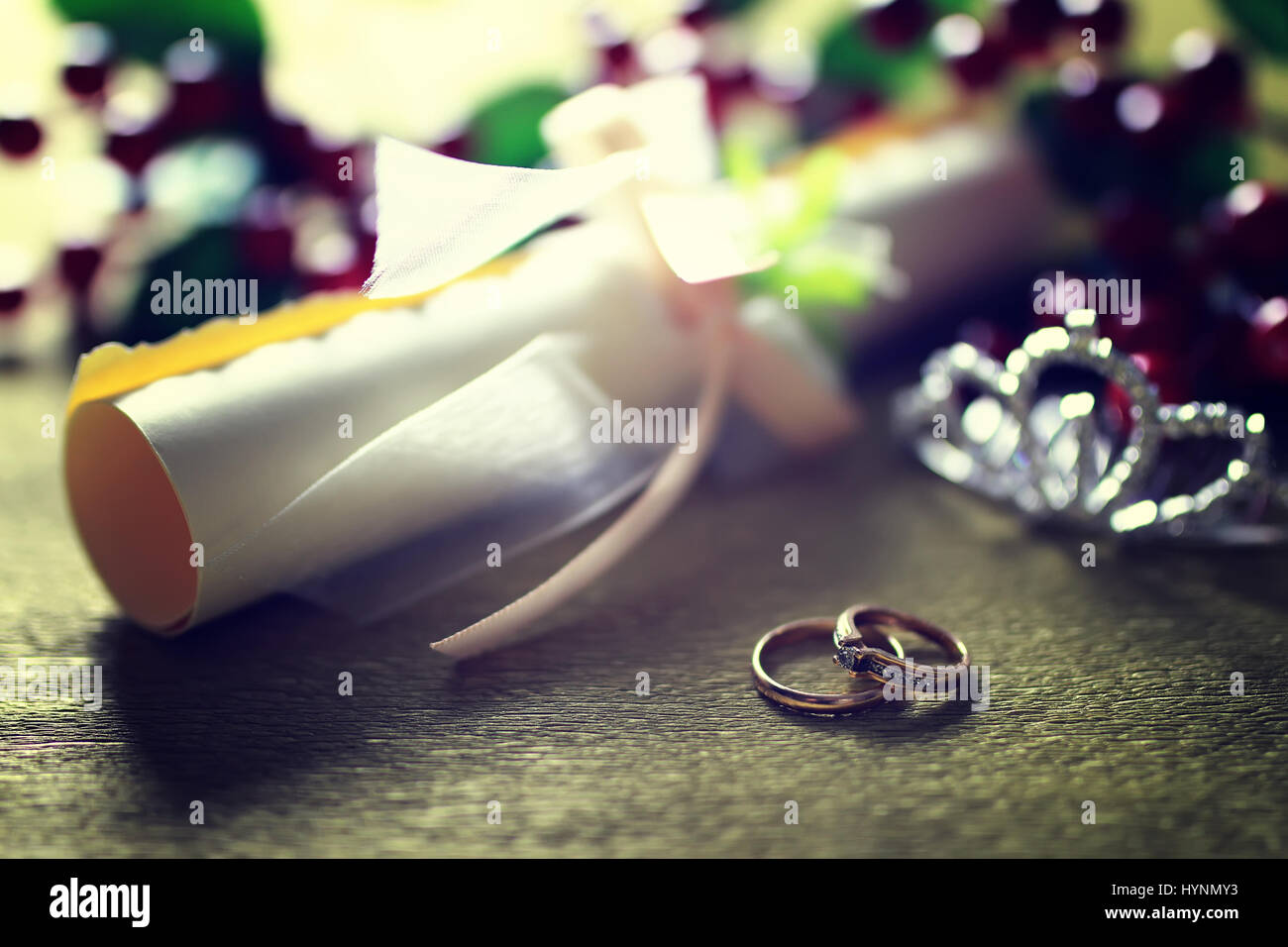 toned wedding ring background invitation Stock Photo Alamy